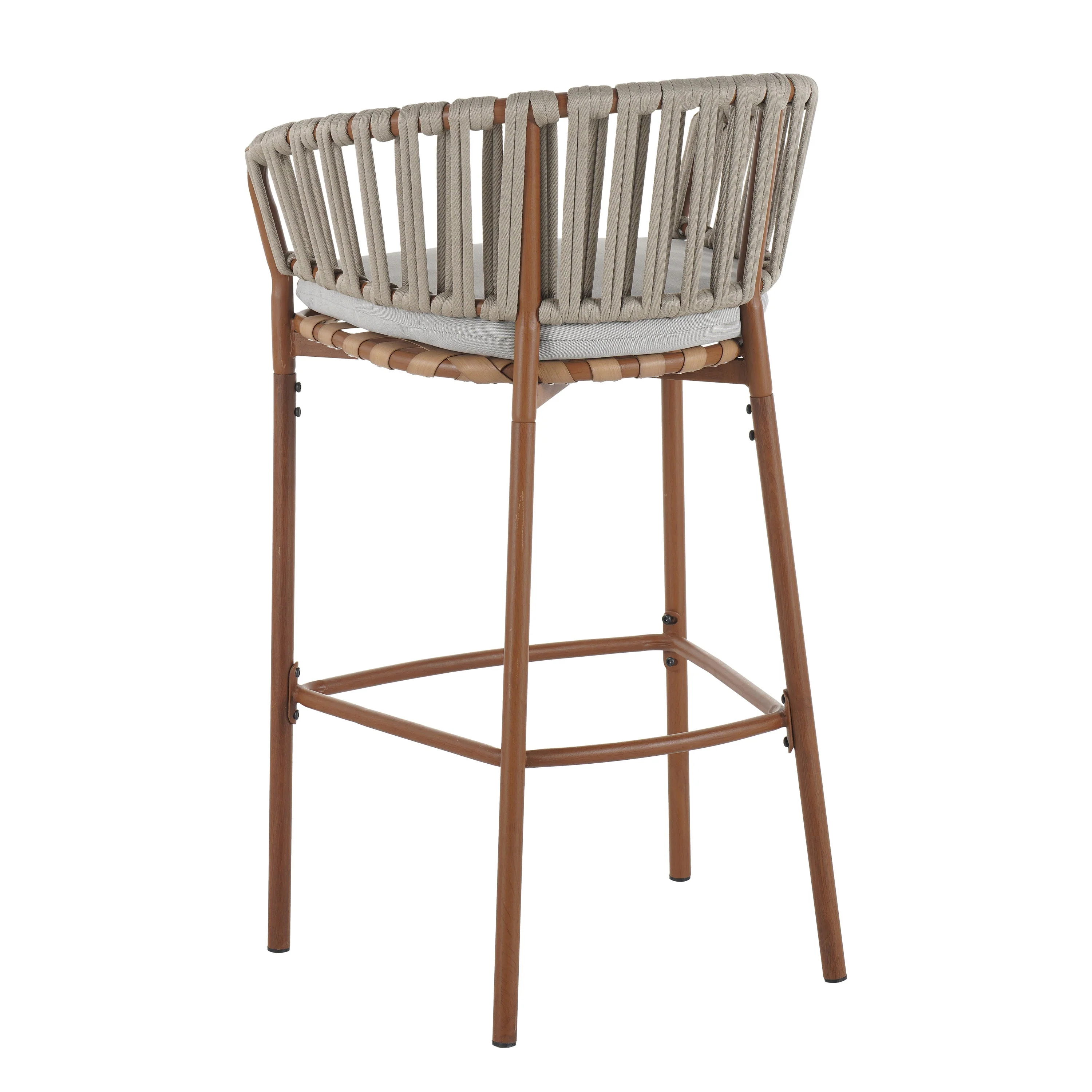 Lodi Outdoor Metal Rope Barstool Set of 2 - Image 8