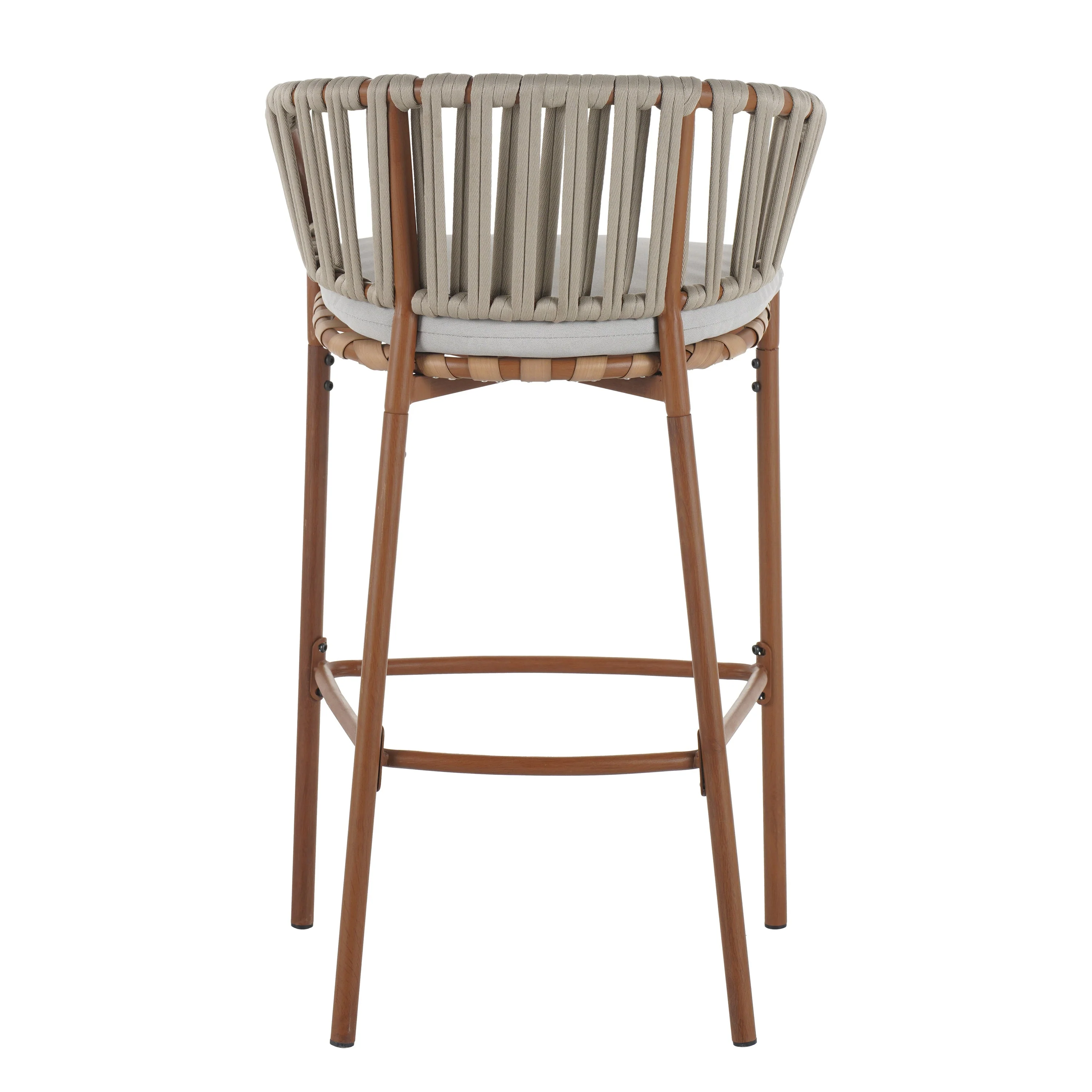Lodi Outdoor Metal Rope Barstool Set of 2 - Image 9