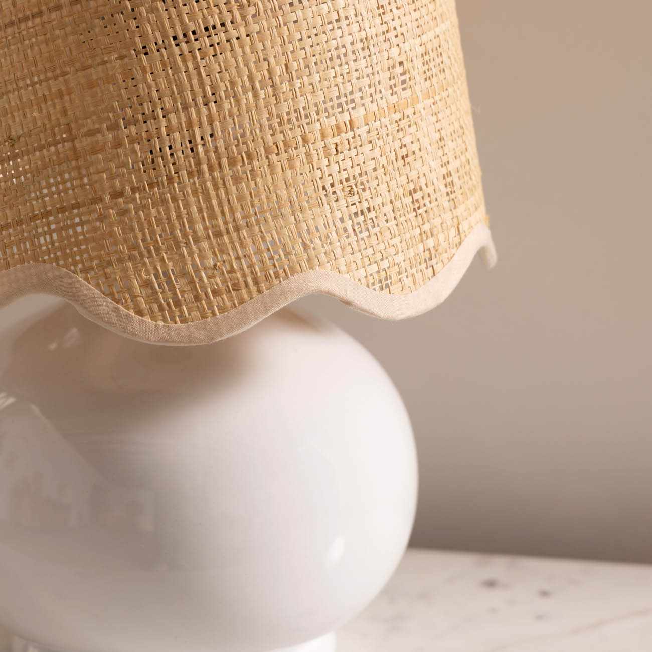 Logale White Solid Ceramic Table Lamp - Image 5
