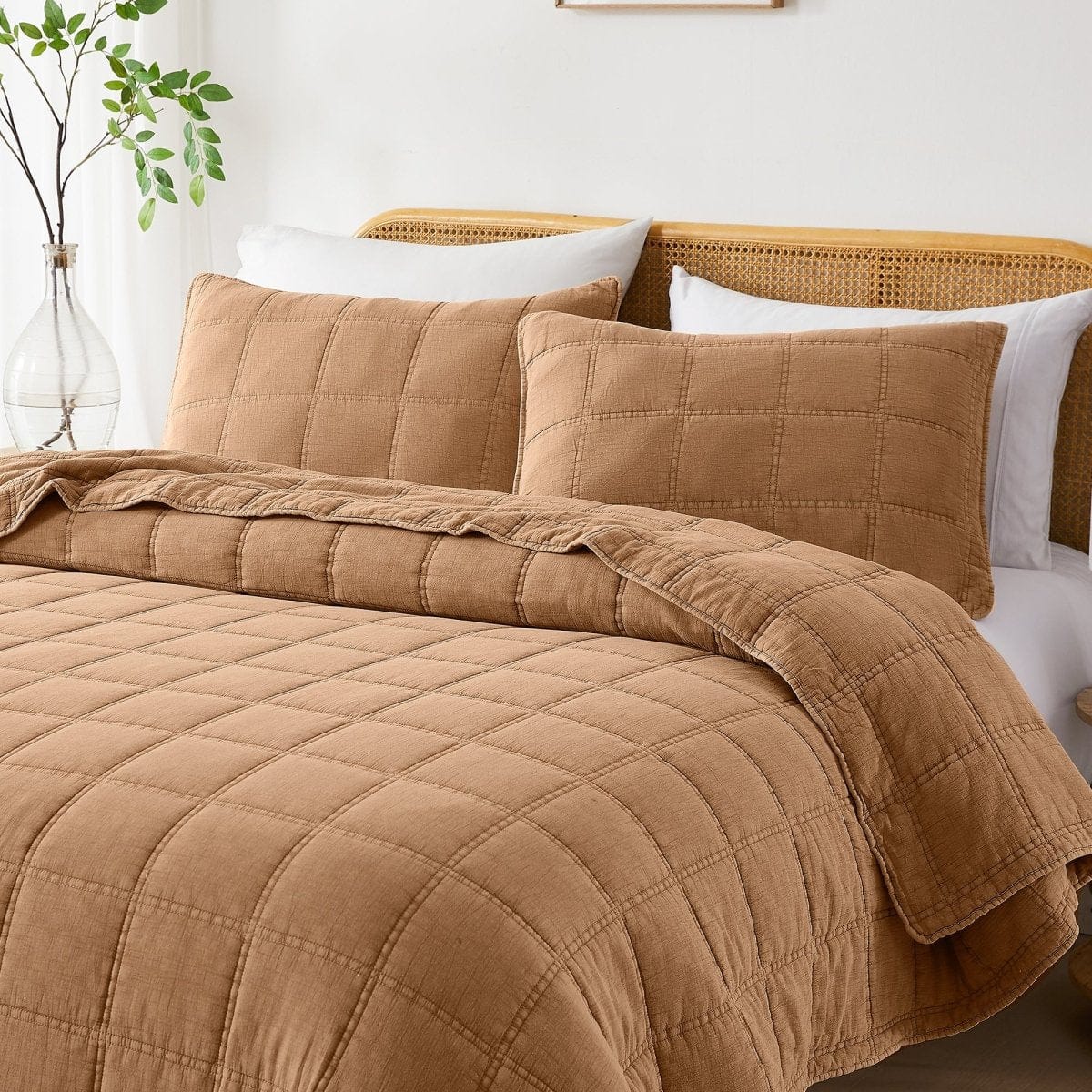 Logan Stone Washed Cotton Quilt 3 Piece Set - Image 10