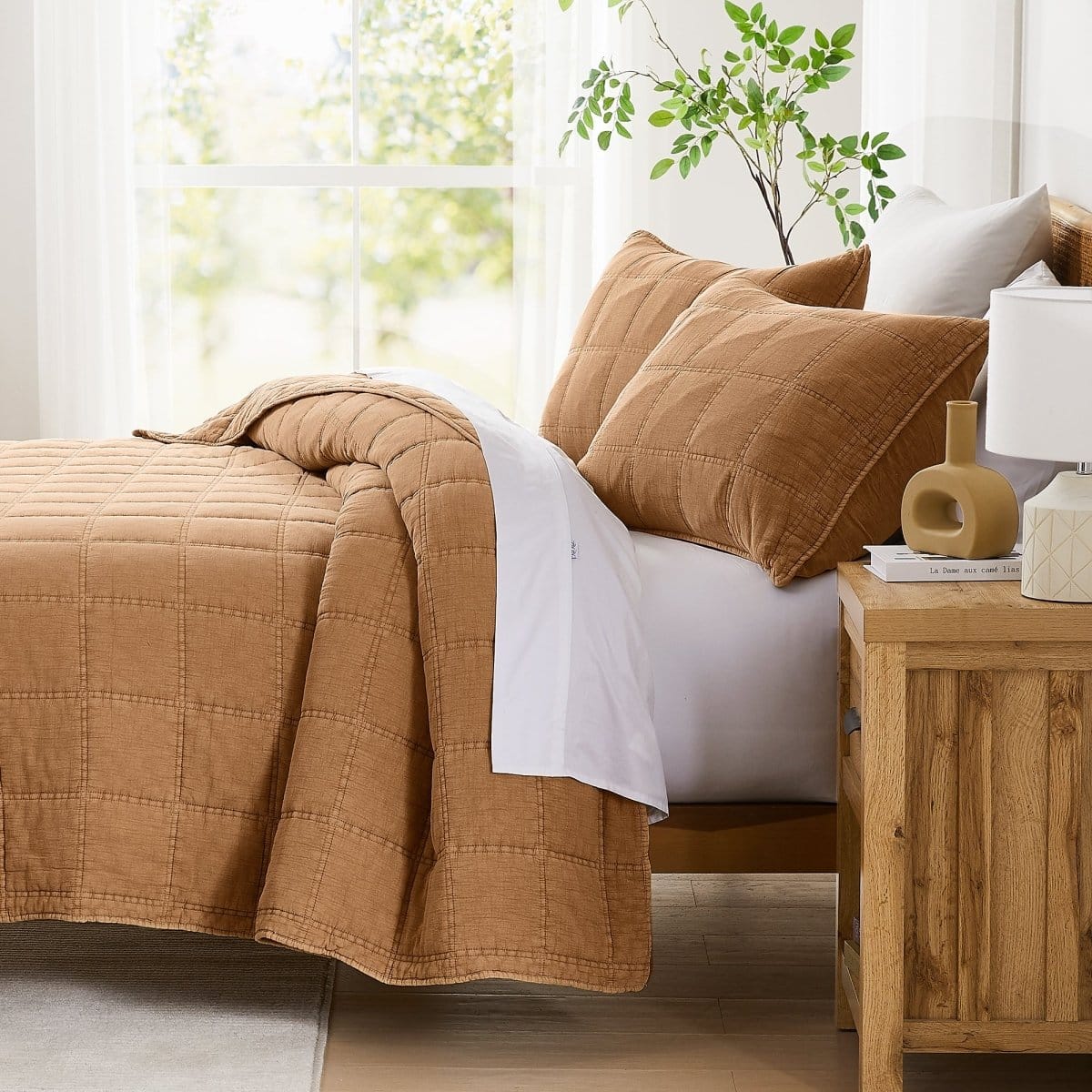 Logan Stone Washed Cotton Quilt 3 Piece Set - Image 11