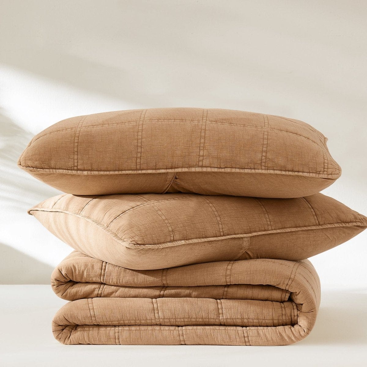 Logan Stone Washed Cotton Quilt 3 Piece Set - Image 12
