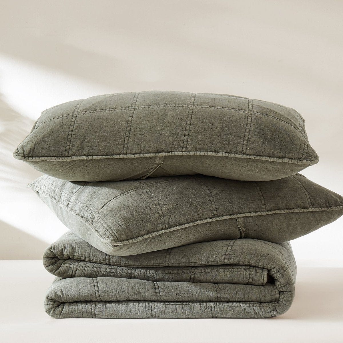 Logan Stone Washed Cotton Quilt 3 Piece Set - Image 5