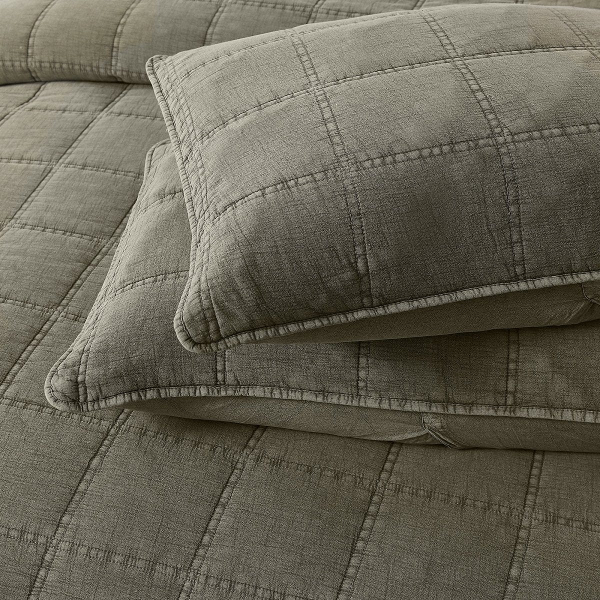 Logan Stone Washed Cotton Quilt 3 Piece Set - Image 8