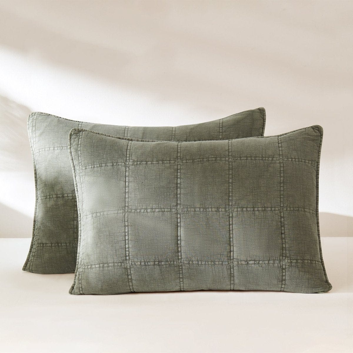 Logan Stone Washed Cotton Quilt 3 Piece Set - Image 9