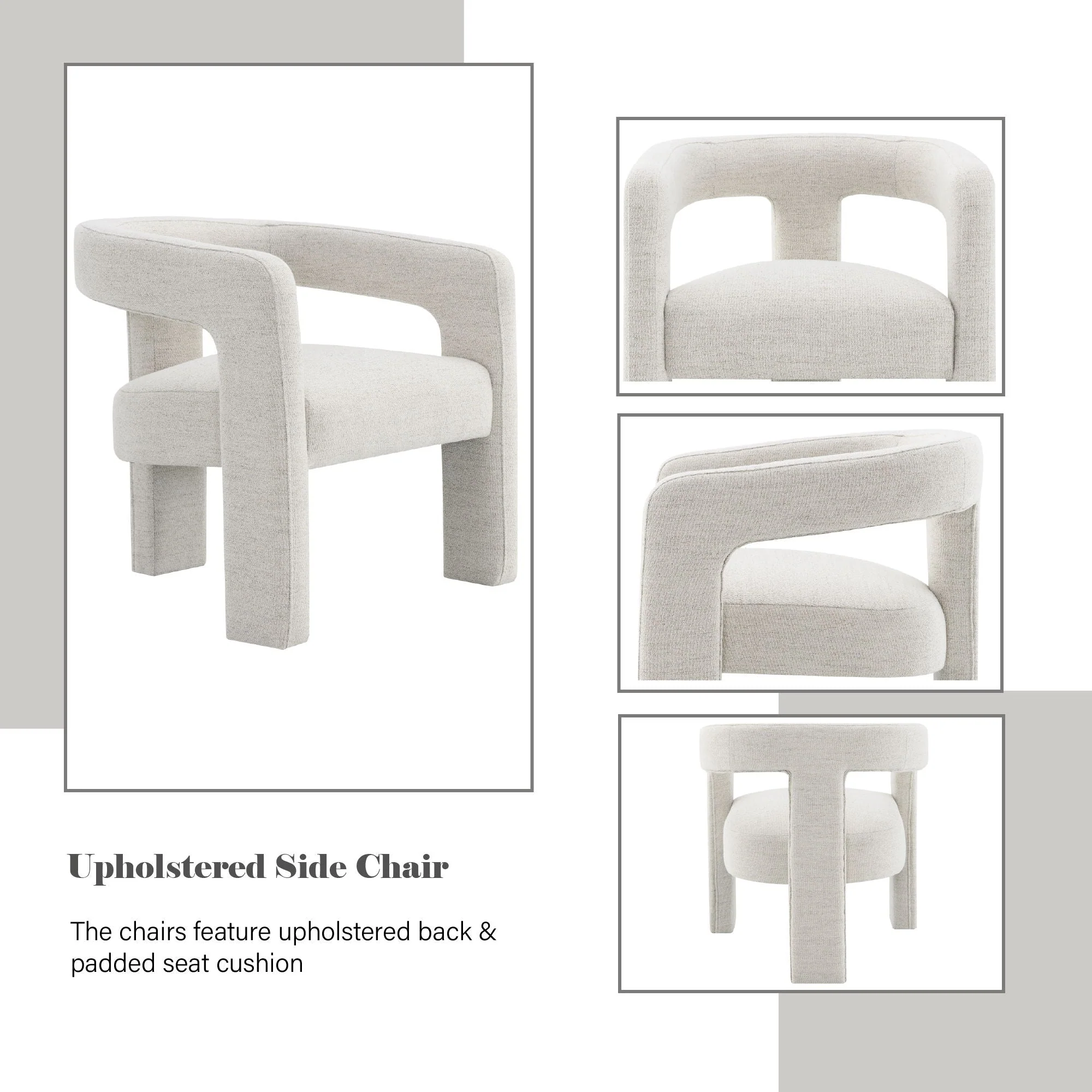 Lomas - Boucle Side Chair (Set of 2) - Beige - Image 3