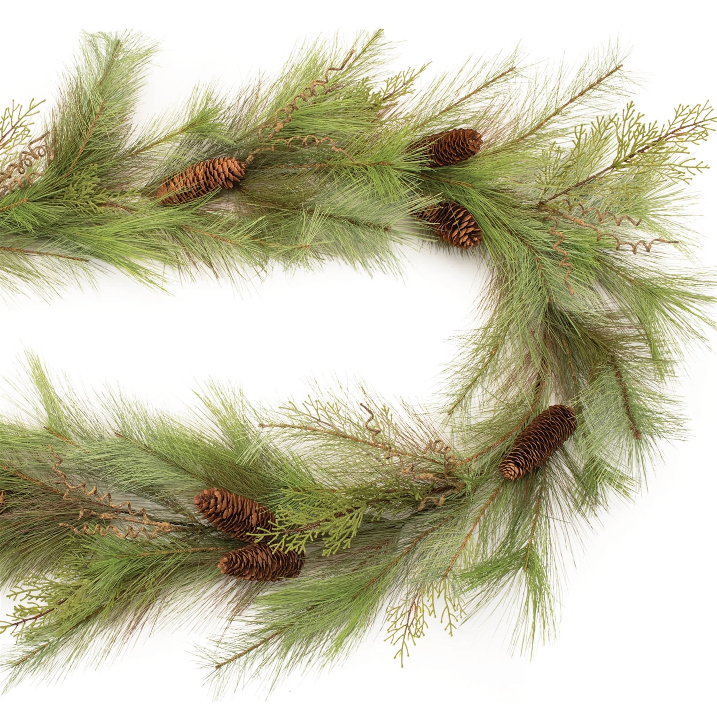 Long Needle Pine and Pinecone Garland 6'L - Image 2
