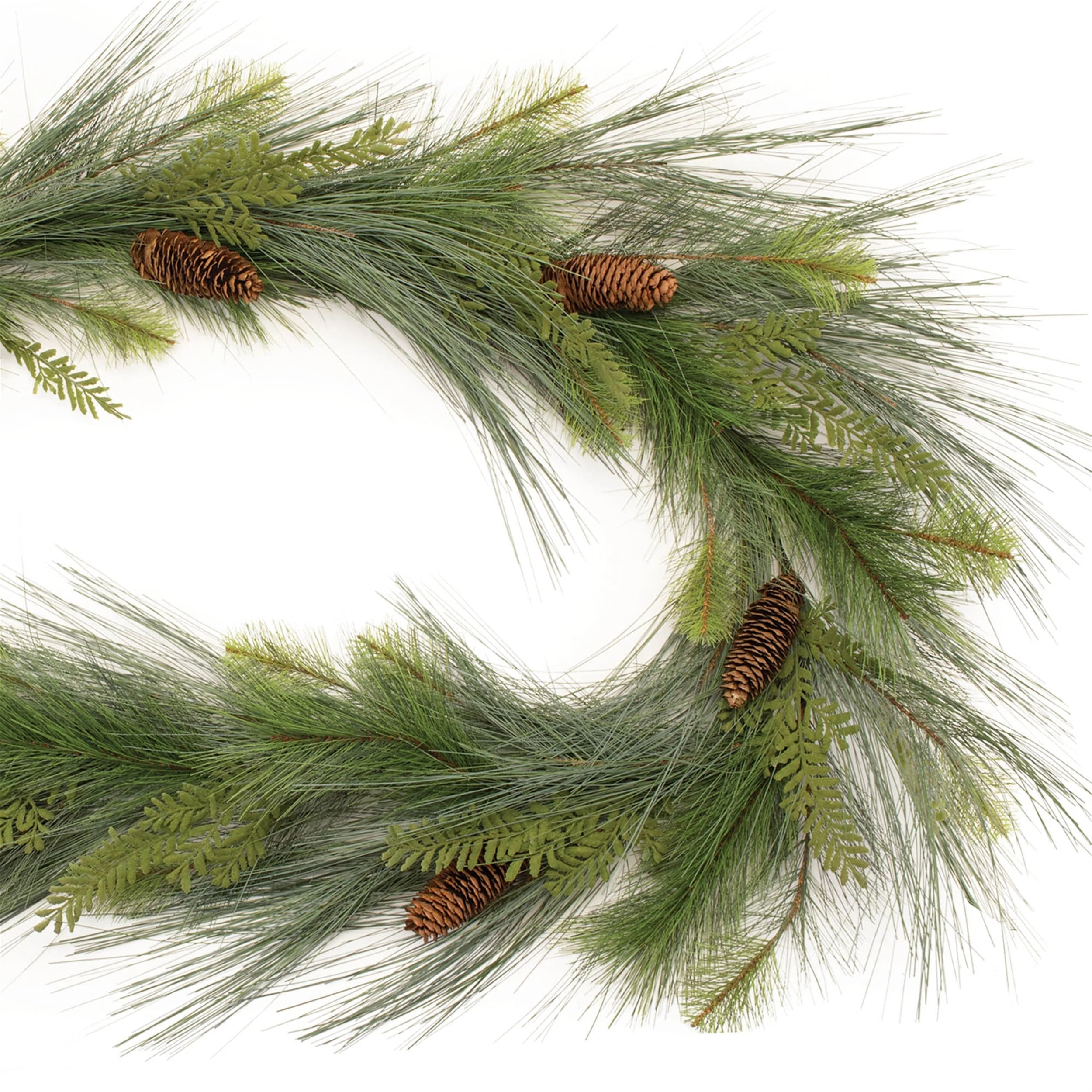 Long Needle Pine and Pinecone Garland 6'L - Image 4