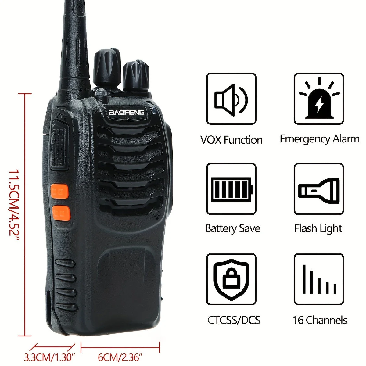 Long Range Walkie Talkies for Adults, Rechargeable 2-Way Radios with Earpieces - Image 2