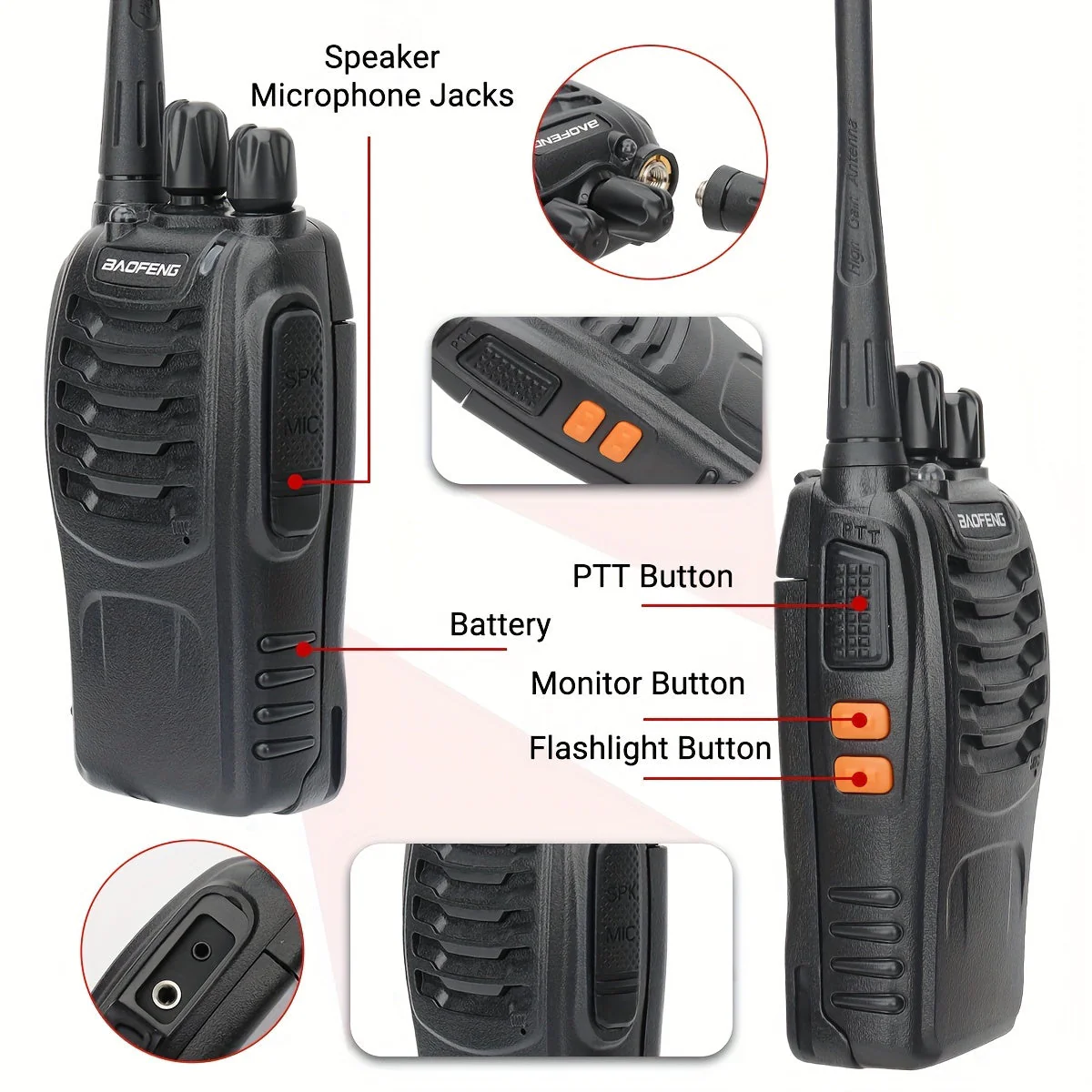 Long Range Walkie Talkies for Adults, Rechargeable 2-Way Radios with Earpieces - Image 4