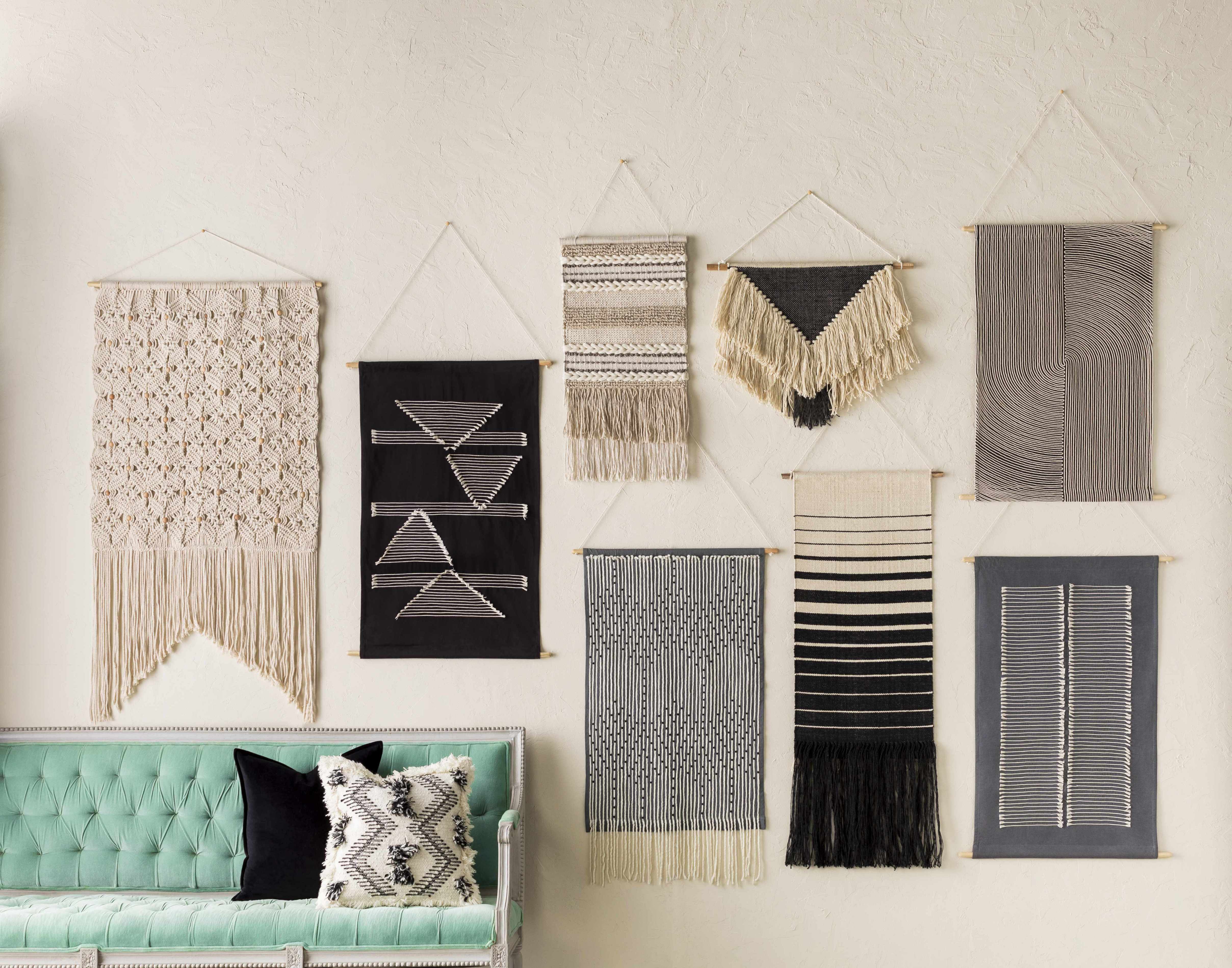 Lopez Navy Cotton Striped Wall Hanging - Image 3
