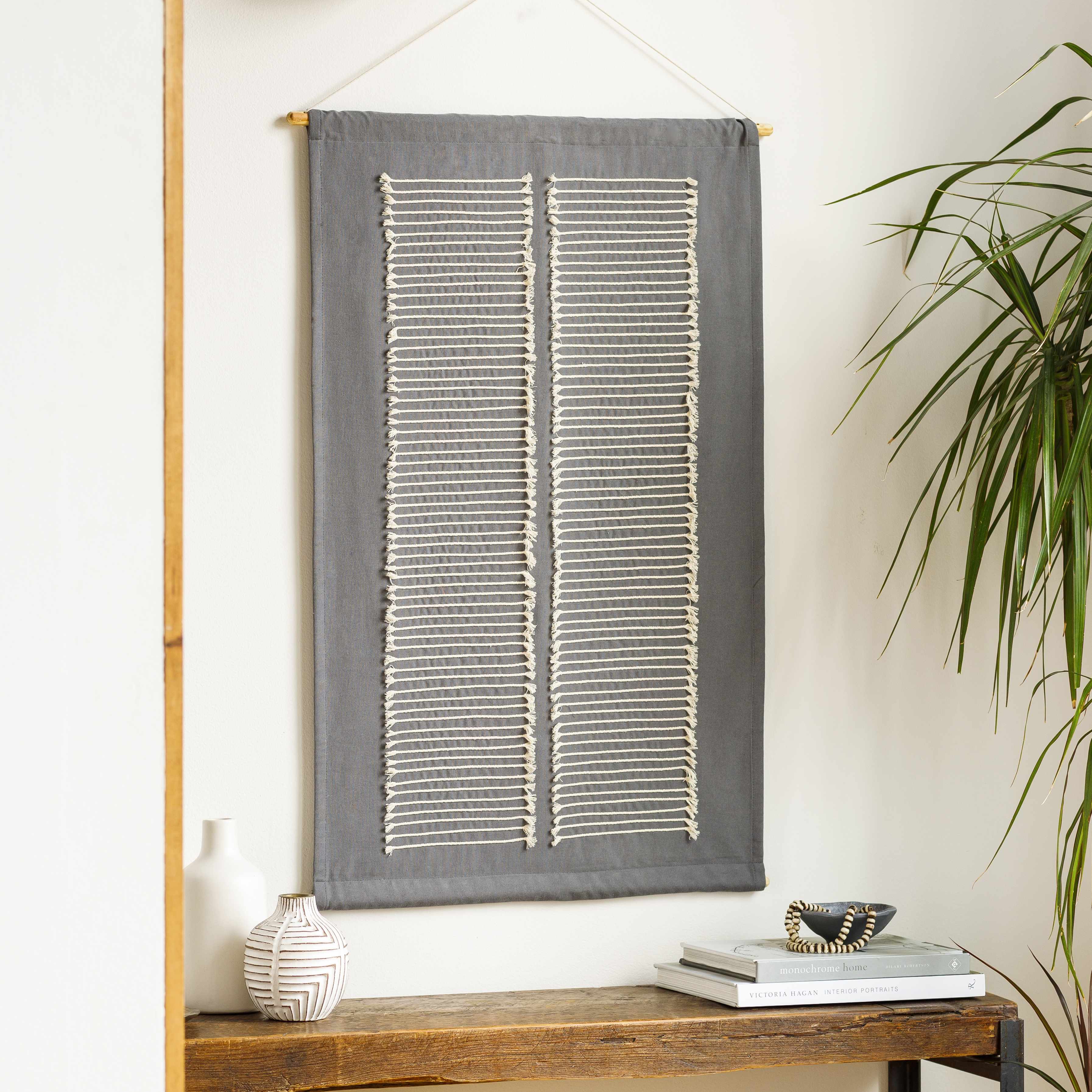 Lopez Navy Cotton Striped Wall Hanging - Image 4