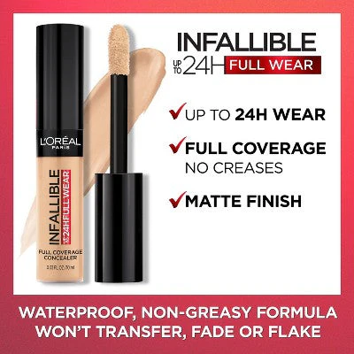 L'Oreal Paris Infallible Full Wear, Full Coverage 425 Chestnut 0.33 fl oz - Imperfect Container - Image 3
