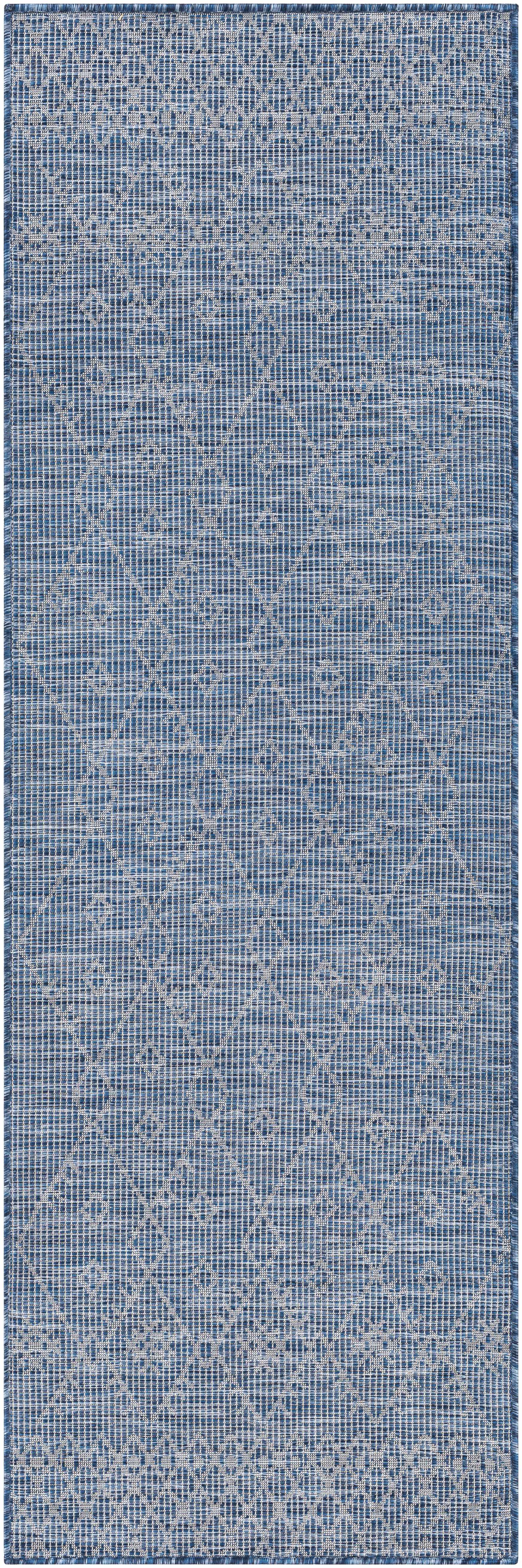 Lorena Blue Flatweave Trellis Area Carpet - Clearance - Image 3