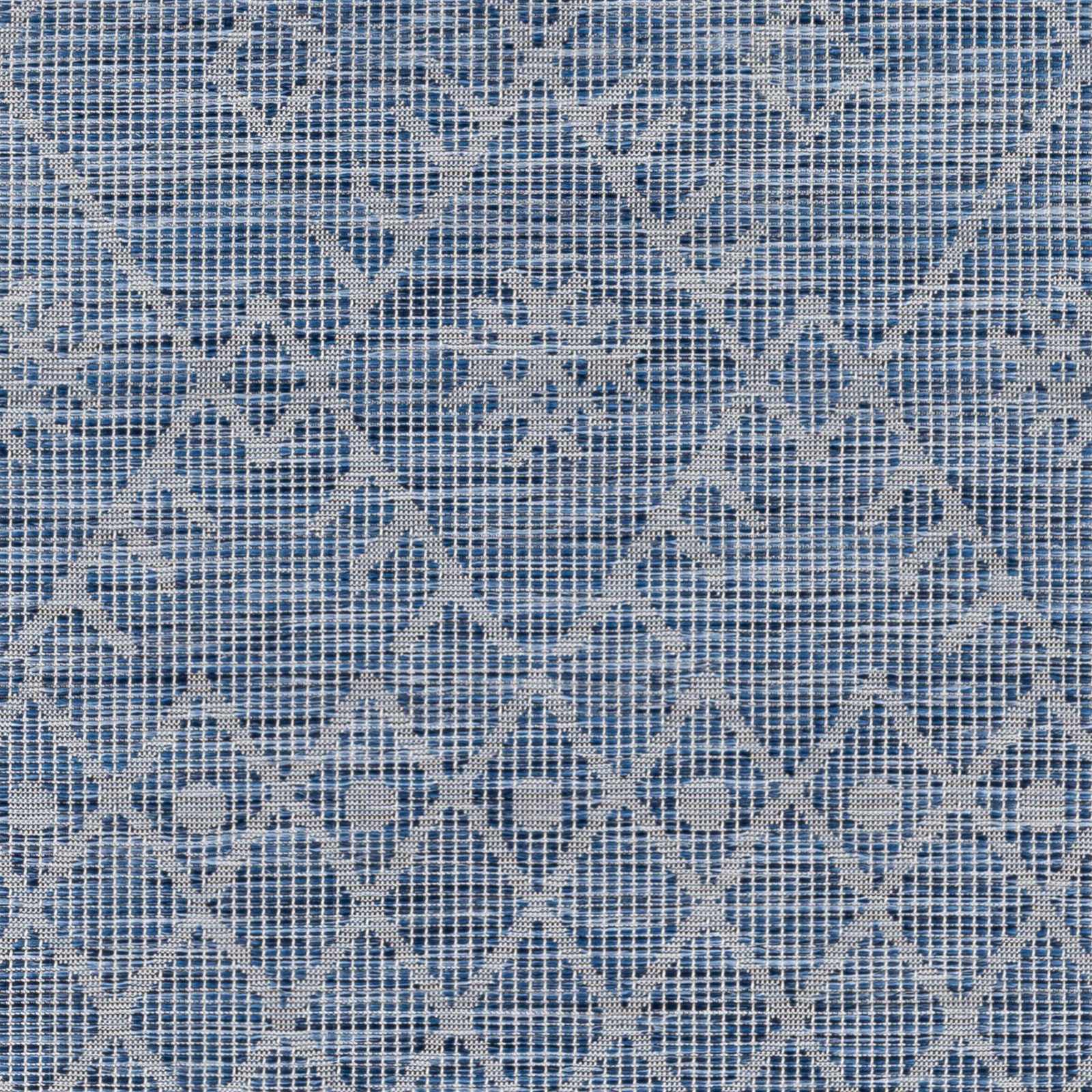Lorena Blue Flatweave Trellis Area Carpet - Clearance - Image 4