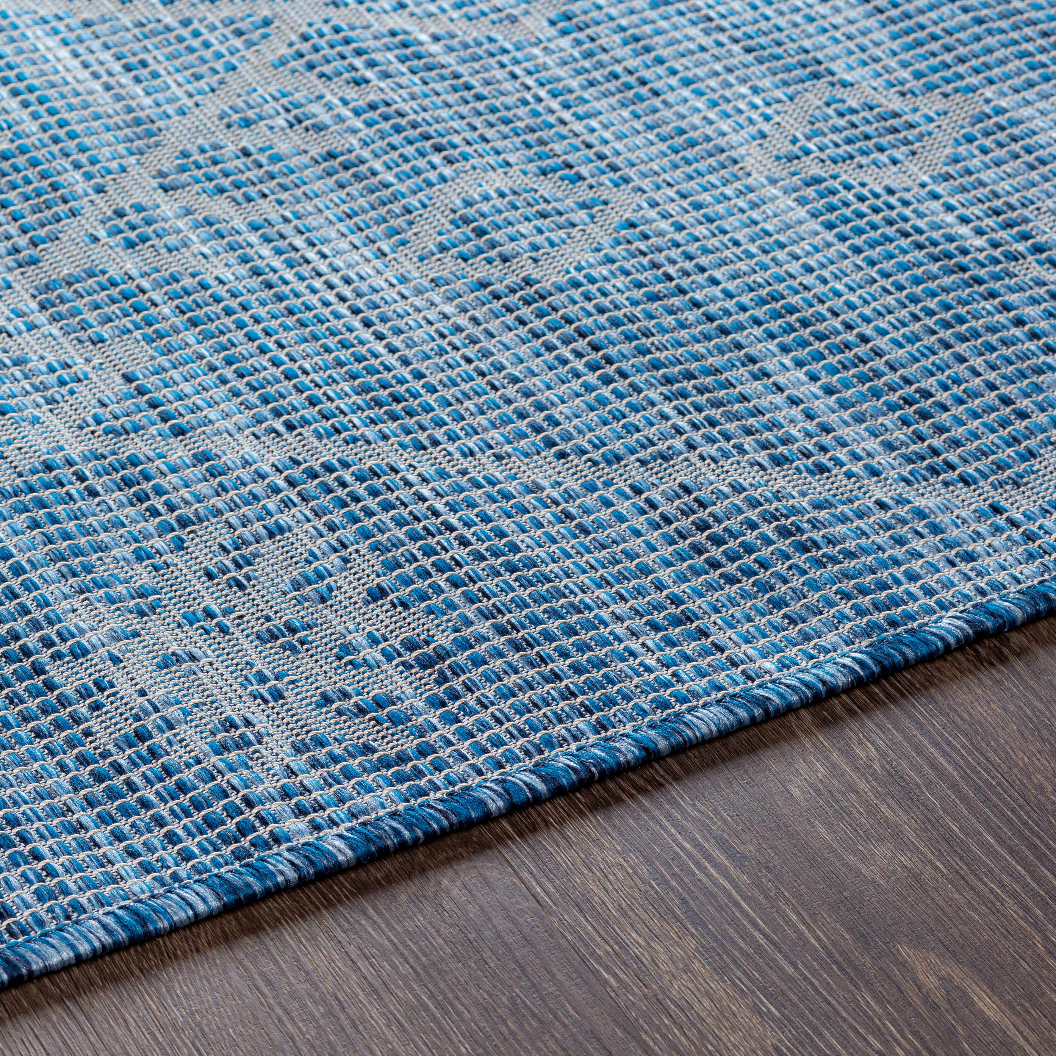 Lorena Blue Flatweave Trellis Area Carpet - Clearance - Image 5