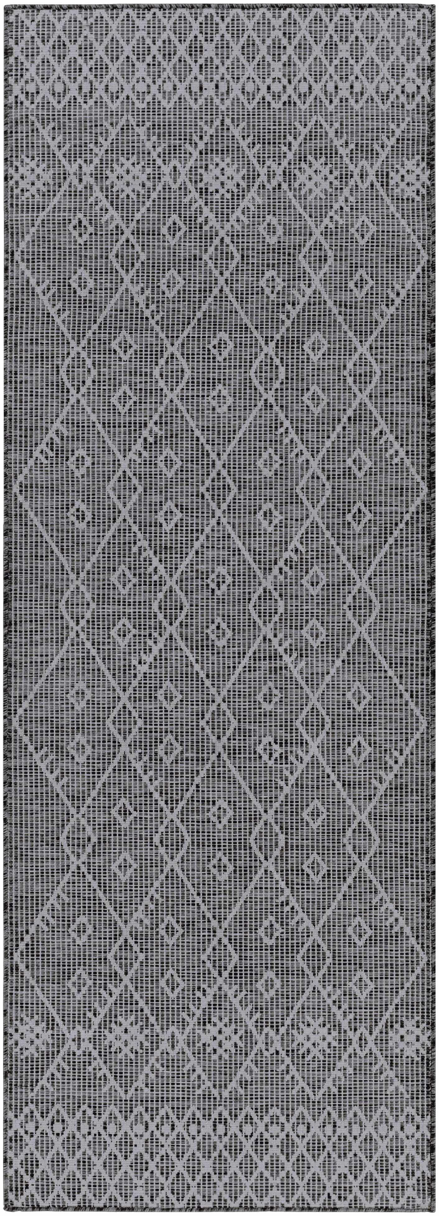 Lorena Charcoal Flatweave Trellis Carpet - Clearance - Image 10