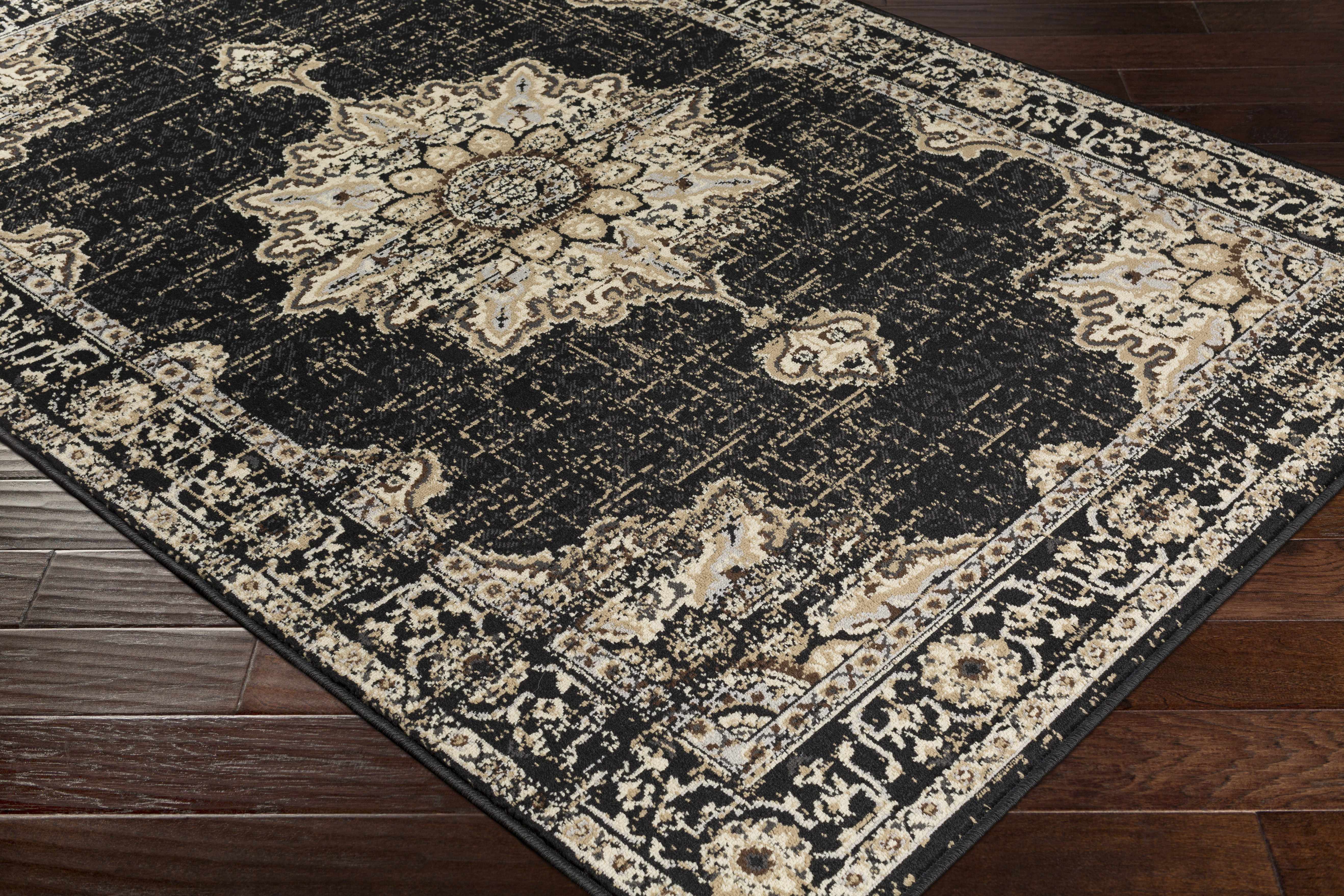 Lostwithiel Black Medallion Rug - Image 12