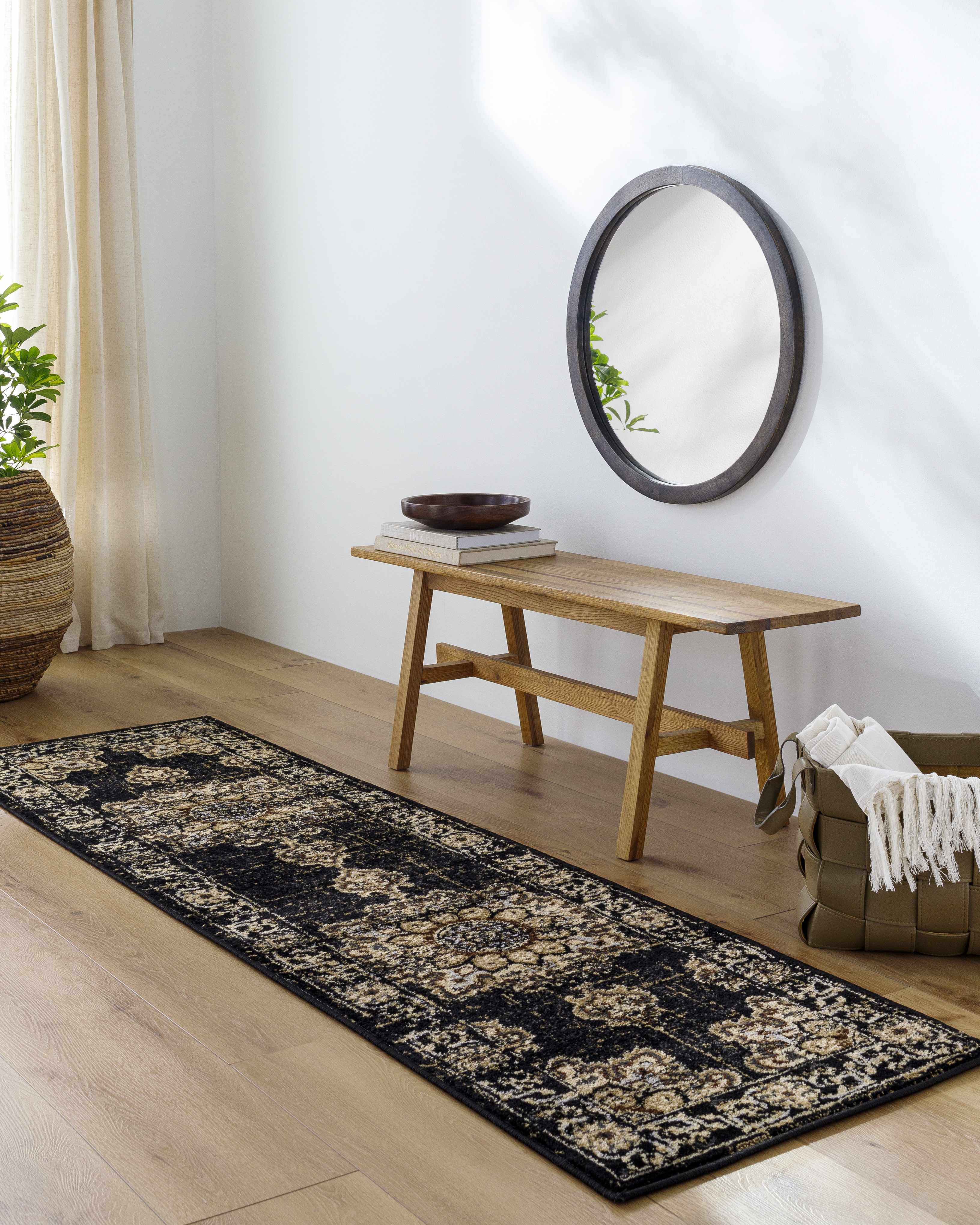 Lostwithiel Black Medallion Rug - Image 14