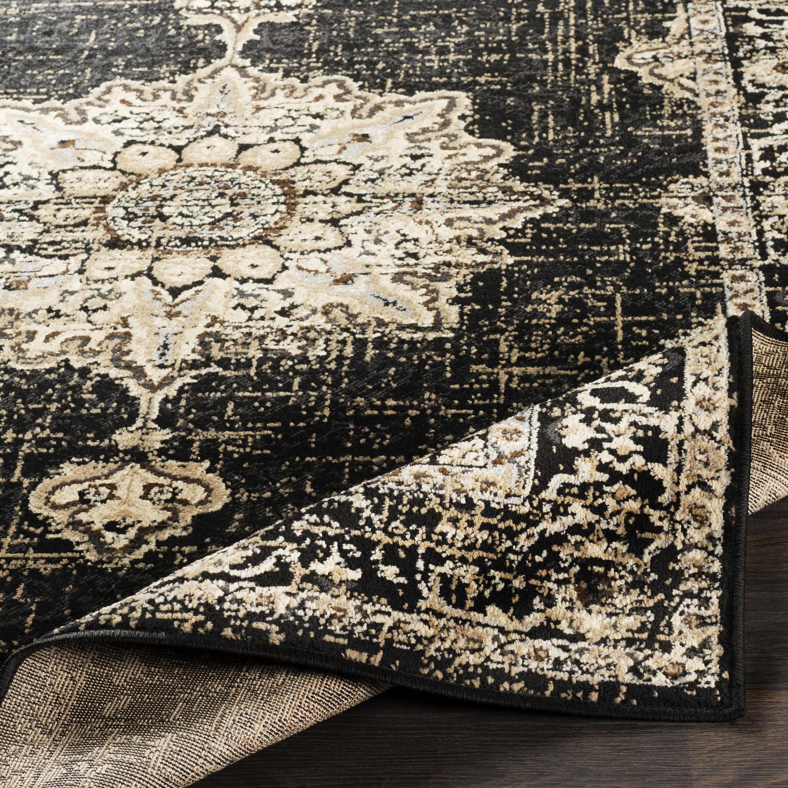 Lostwithiel Black Medallion Rug - Image 6