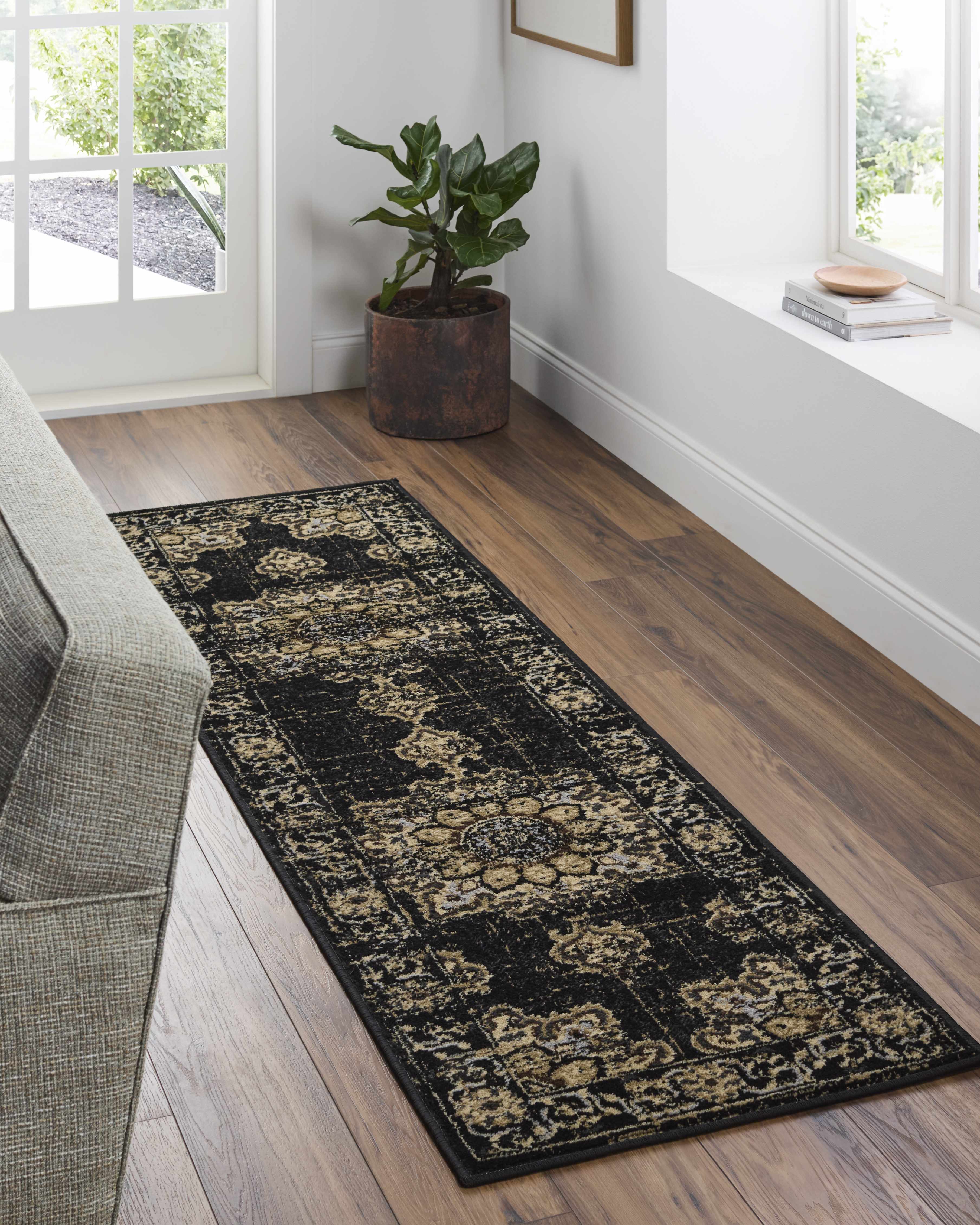 Lostwithiel Black Medallion Rug - Image 9