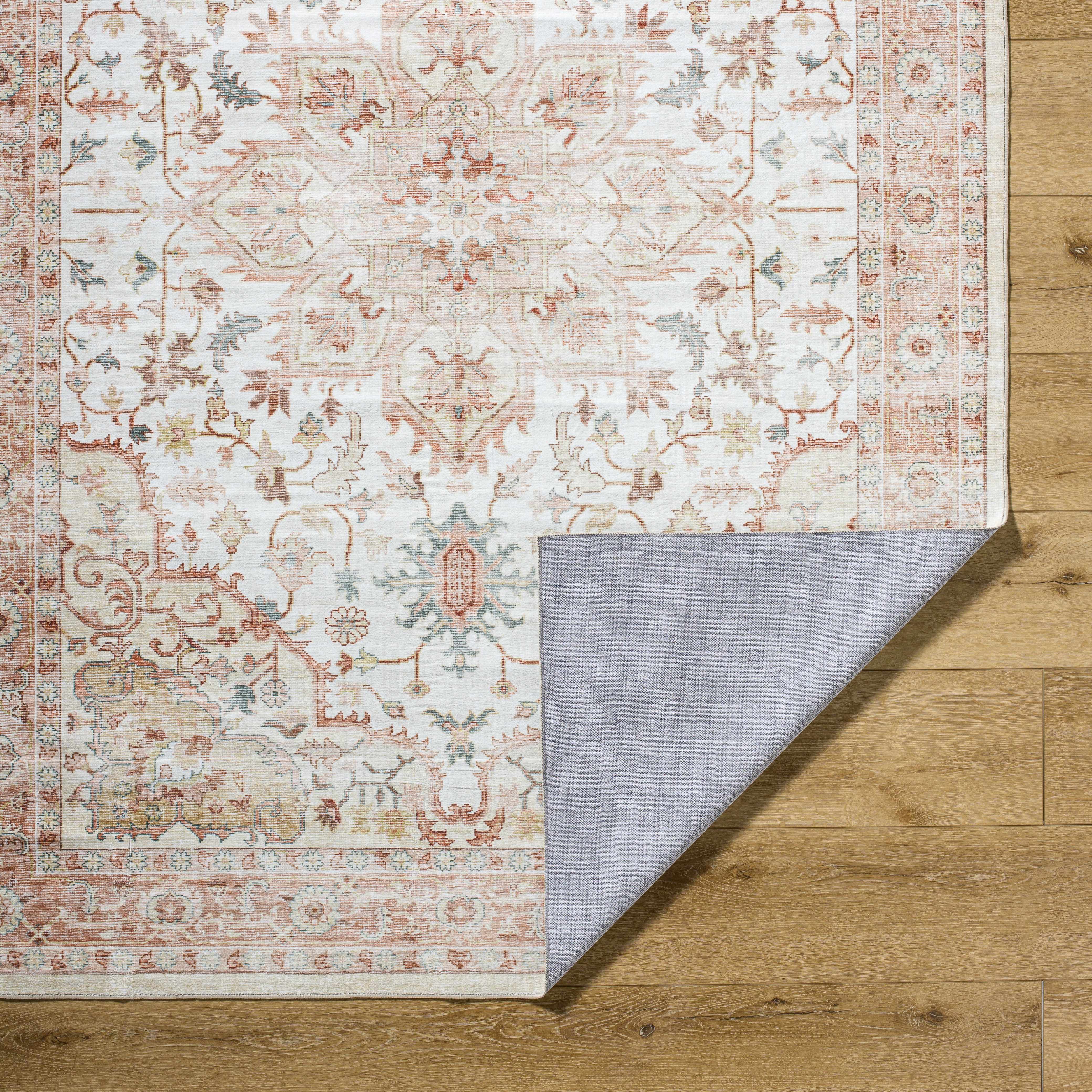 Lotan Pink Medallion Washable Area Rug - Image 5