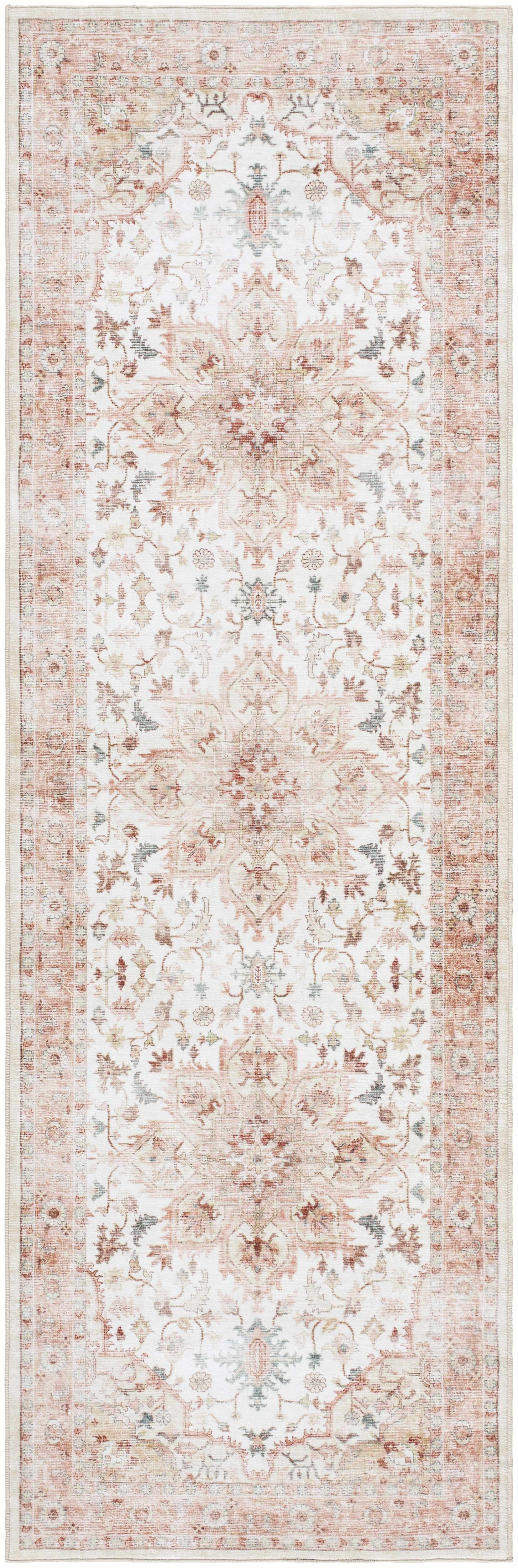 Lotan Pink Medallion Washable Area Rug - Image 8