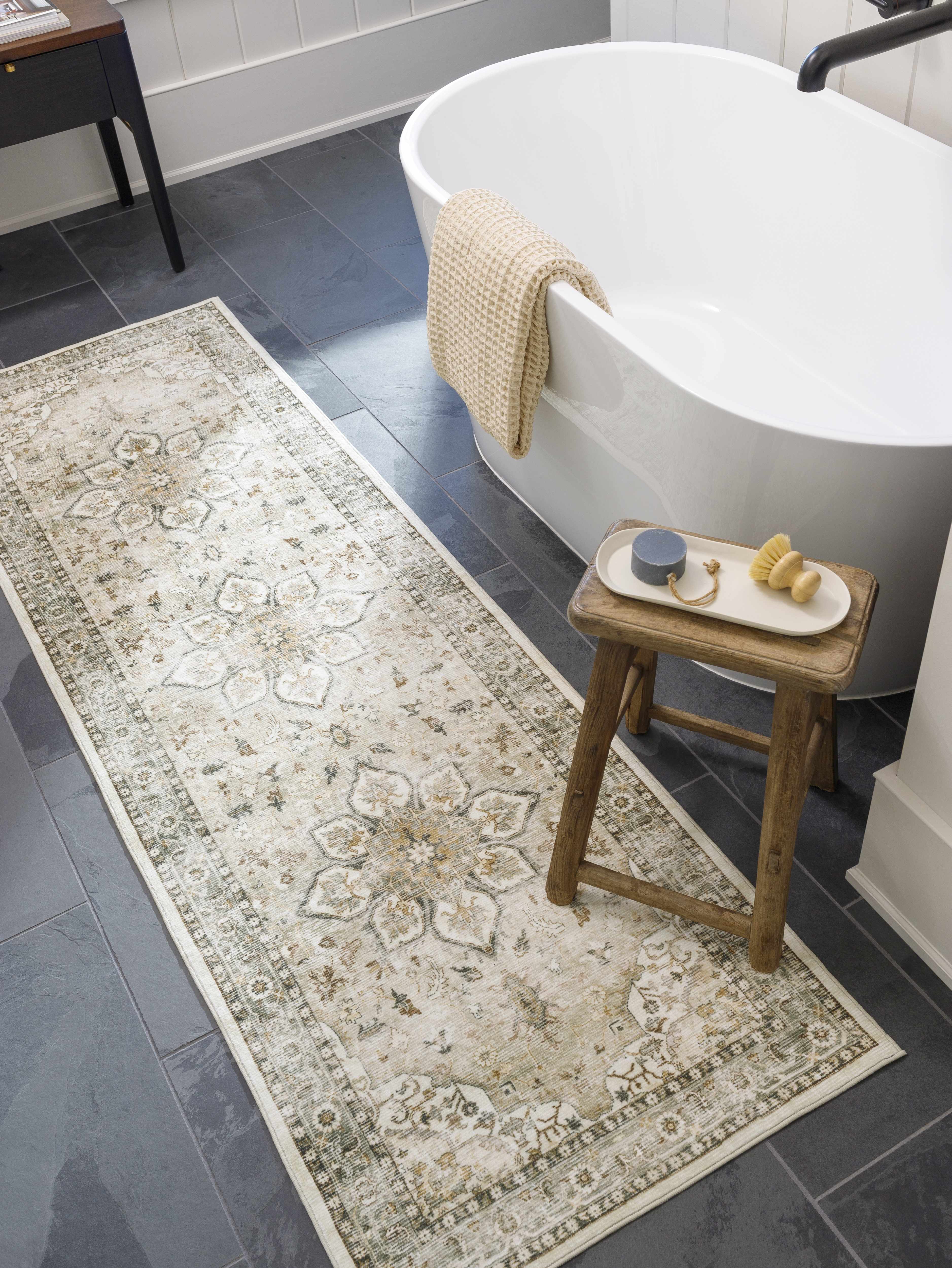 Lotan Sage Medallion Washable Area Rug - Image 3