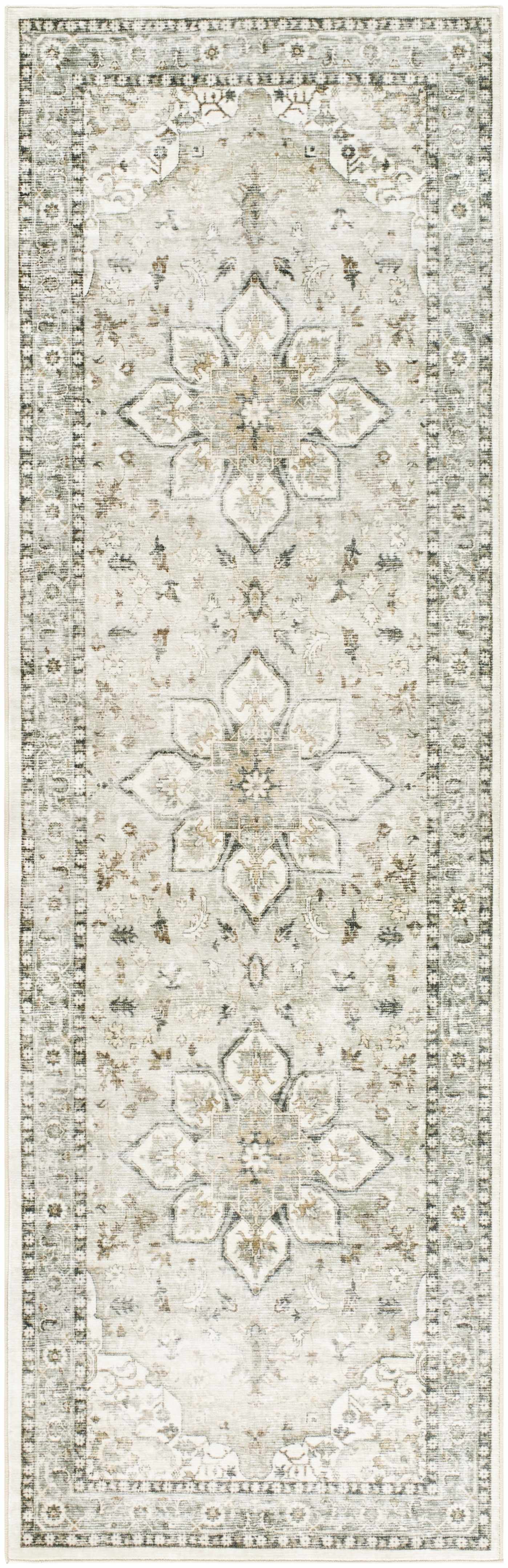 Lotan Sage Medallion Washable Area Rug - Image 4