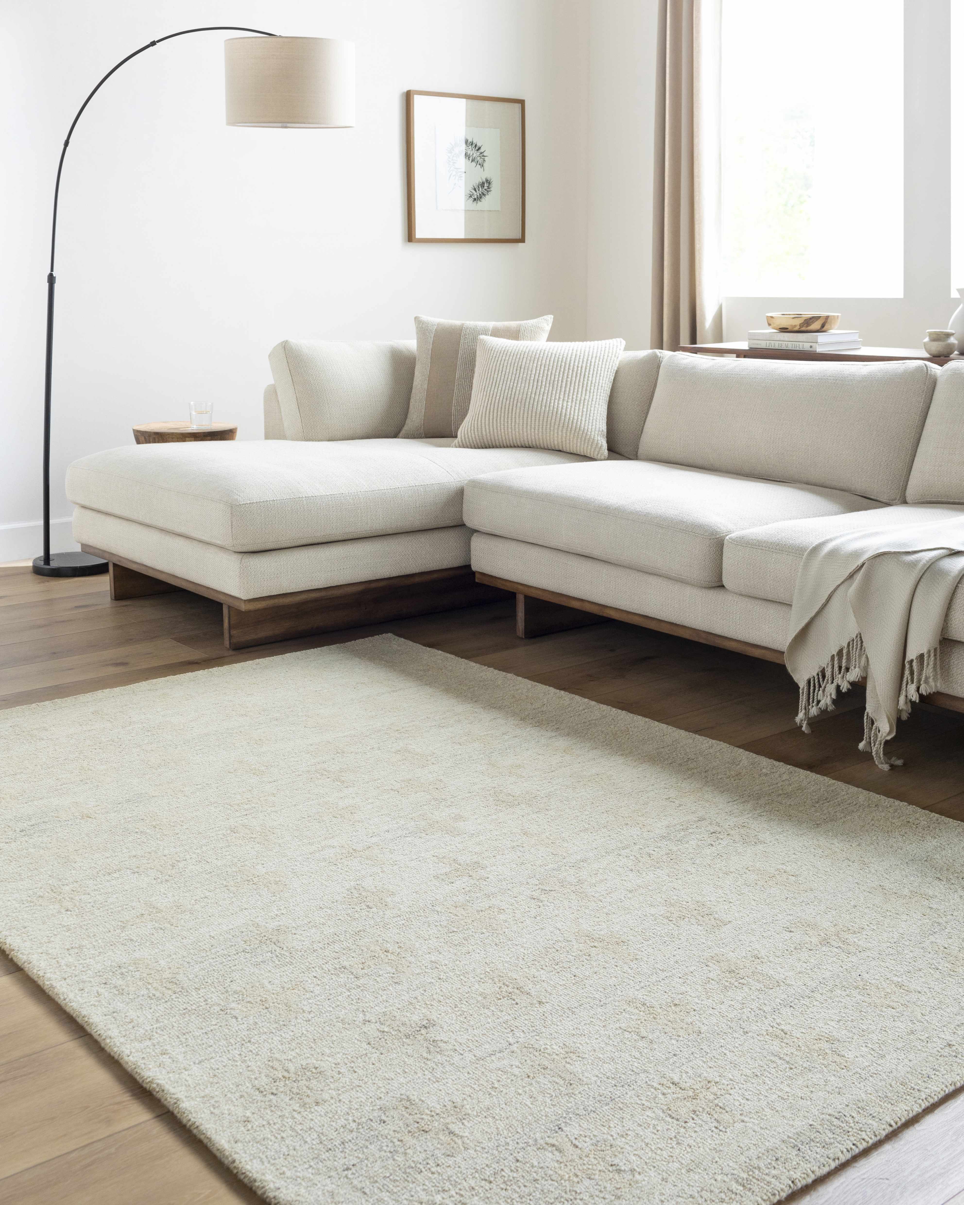 Lotta Peach Modern Wool Area Rug - Image 7