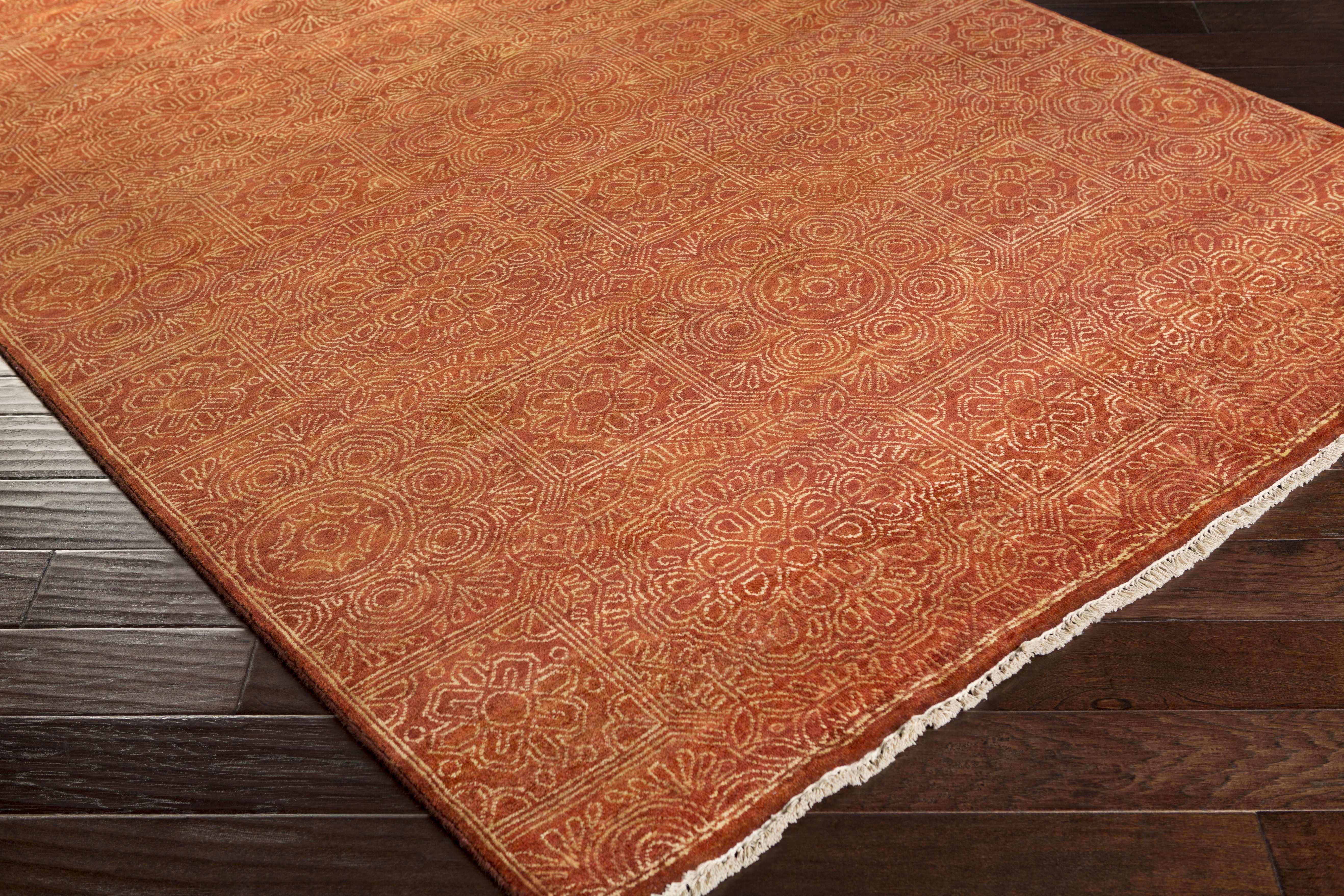 Lottsburg Premium Orange Wool Rug - Clearance - Image 2