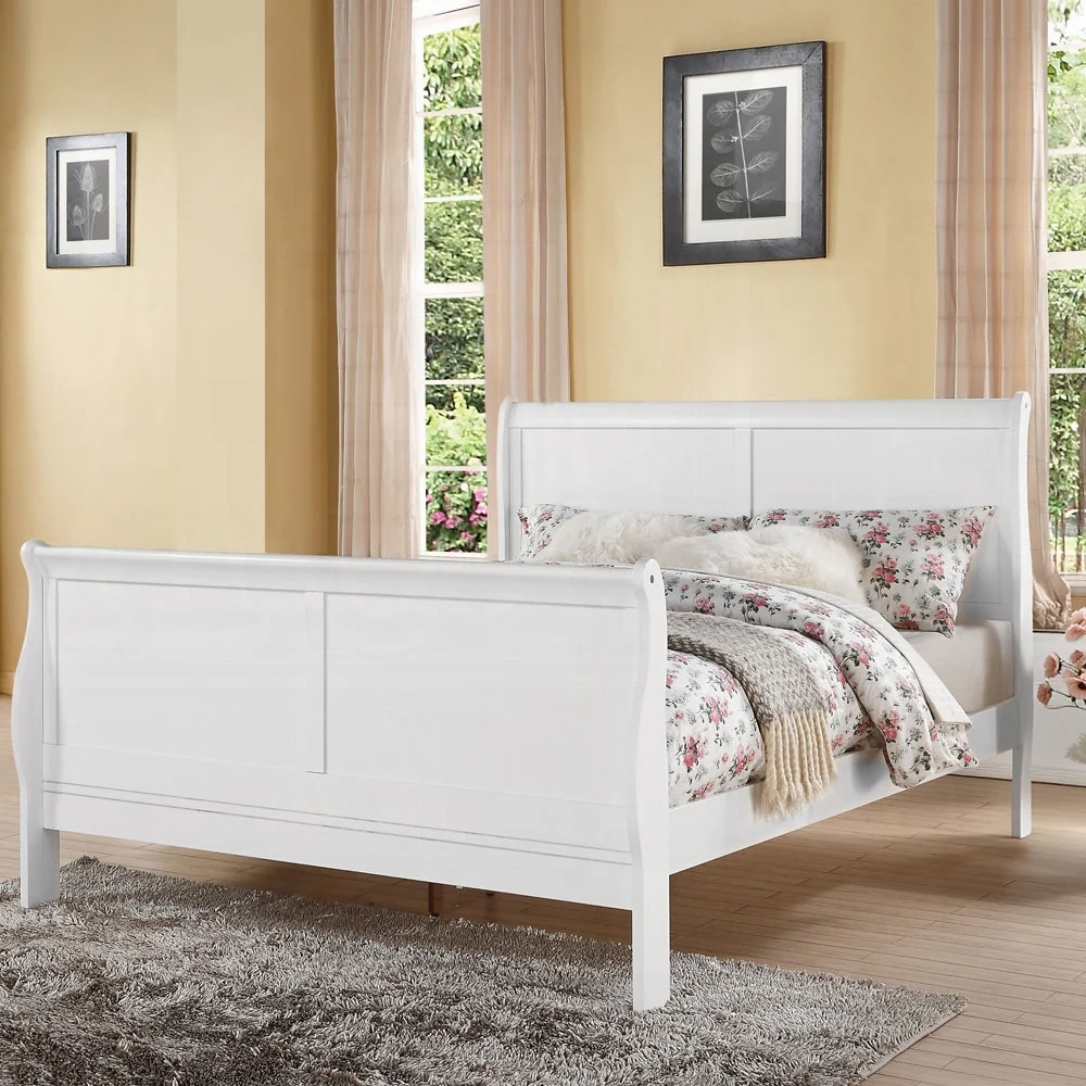 Louis Philippe III White Finish Queen Bed - Image 2