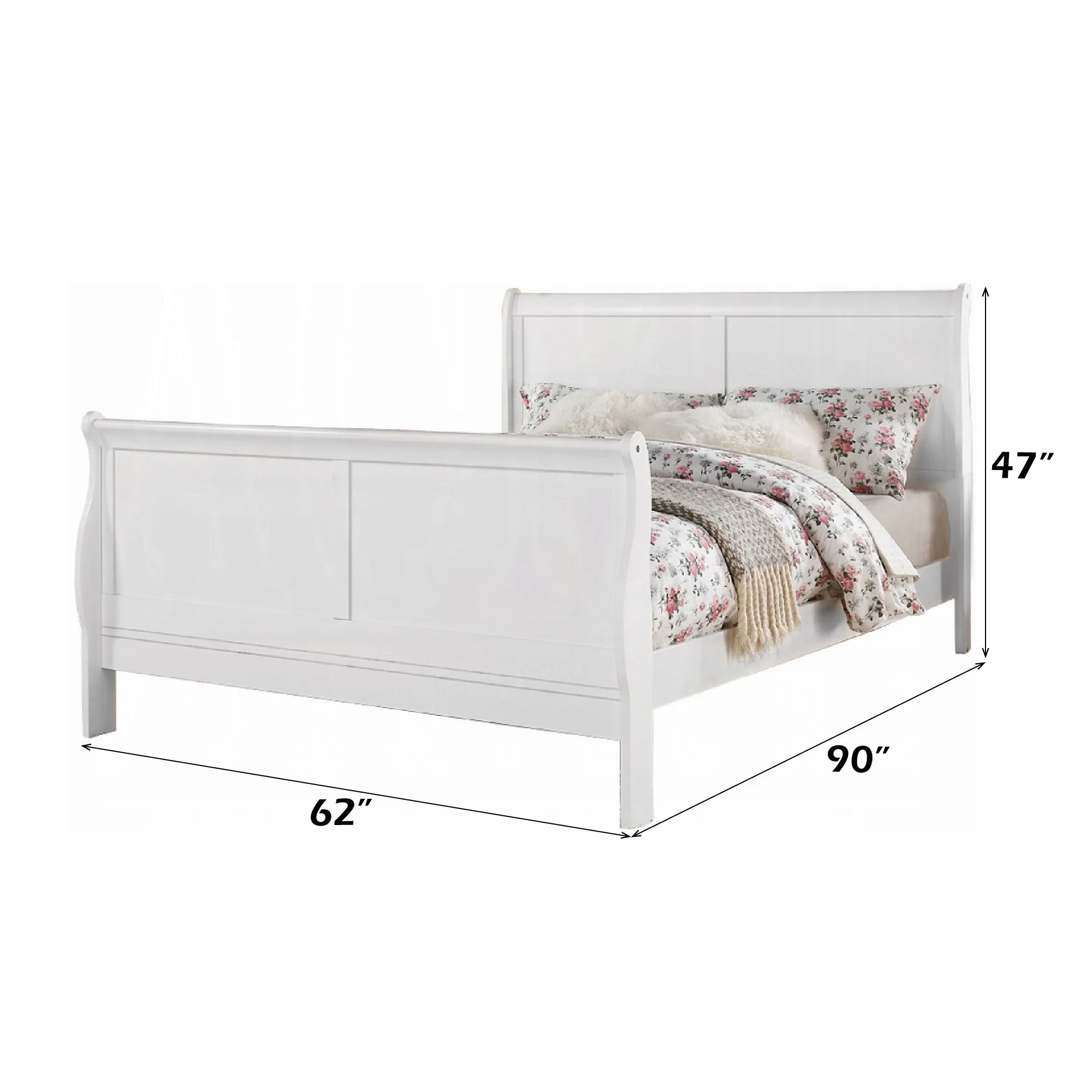Louis Philippe III White Finish Queen Bed - Image 4