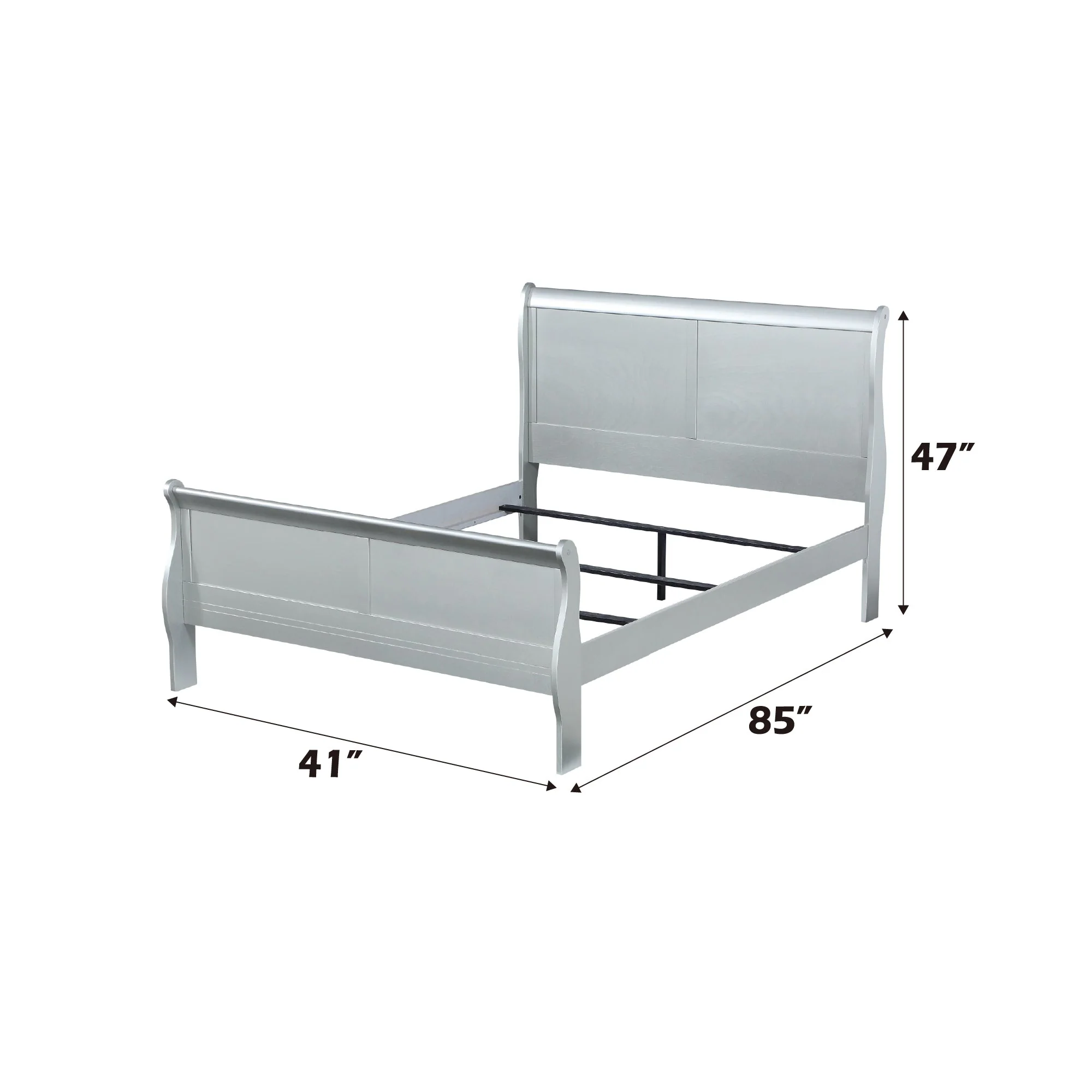 Louis Philippe Platinum Finish Twin Bed - Image 2