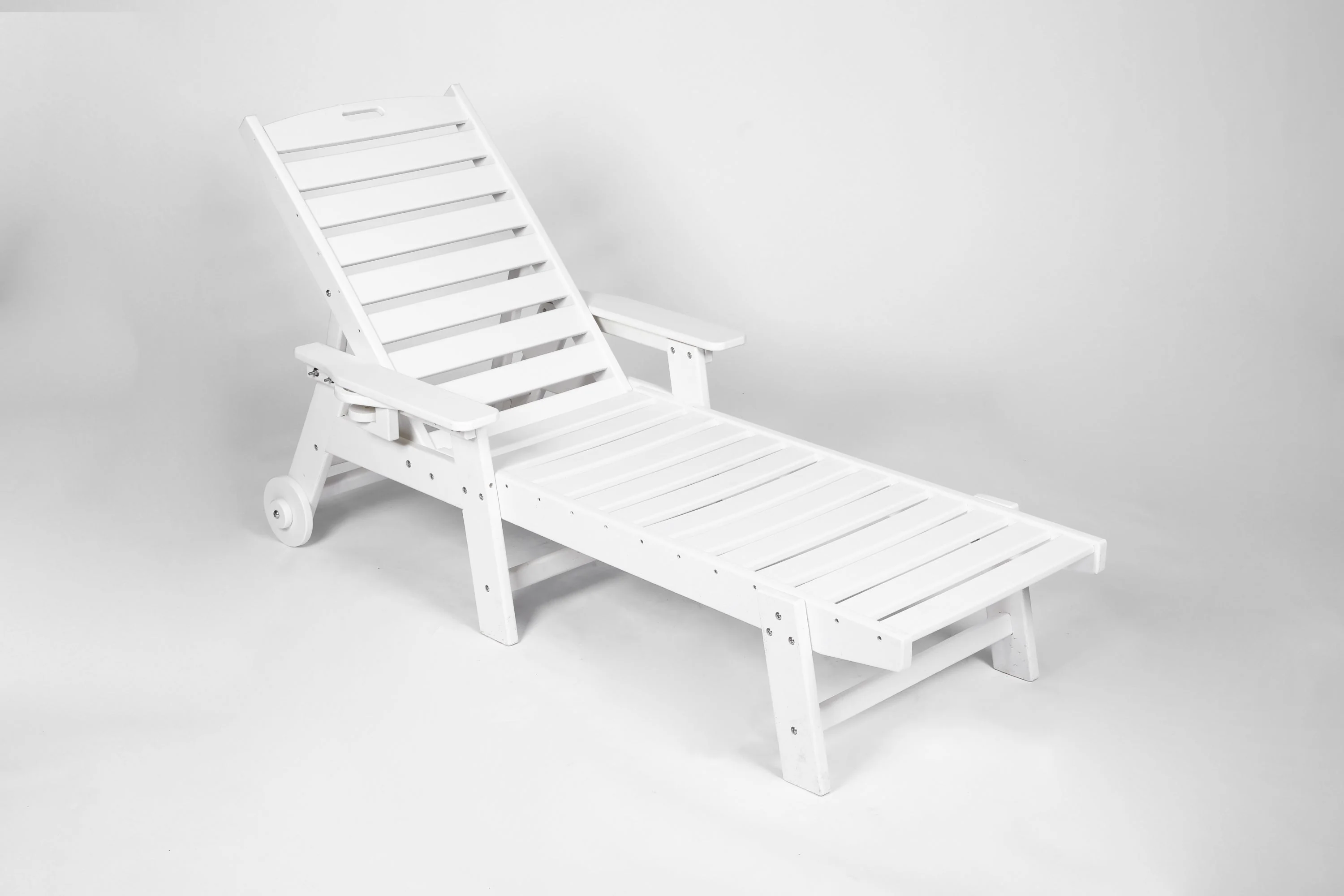 Lounge Chair Outdoor with Wood Texture, HDPE, Adjustable Backrest - Image 3