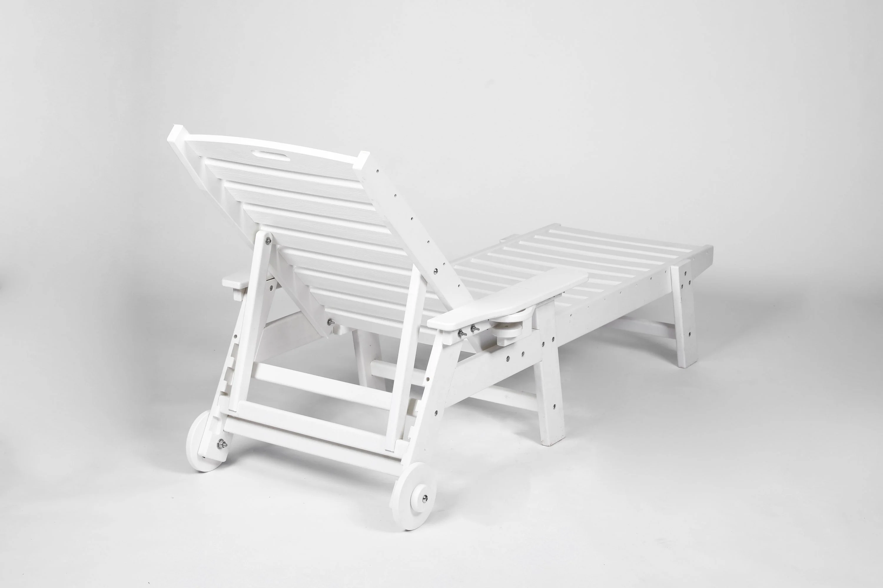 Lounge Chair Outdoor with Wood Texture, HDPE, Adjustable Backrest - Image 6