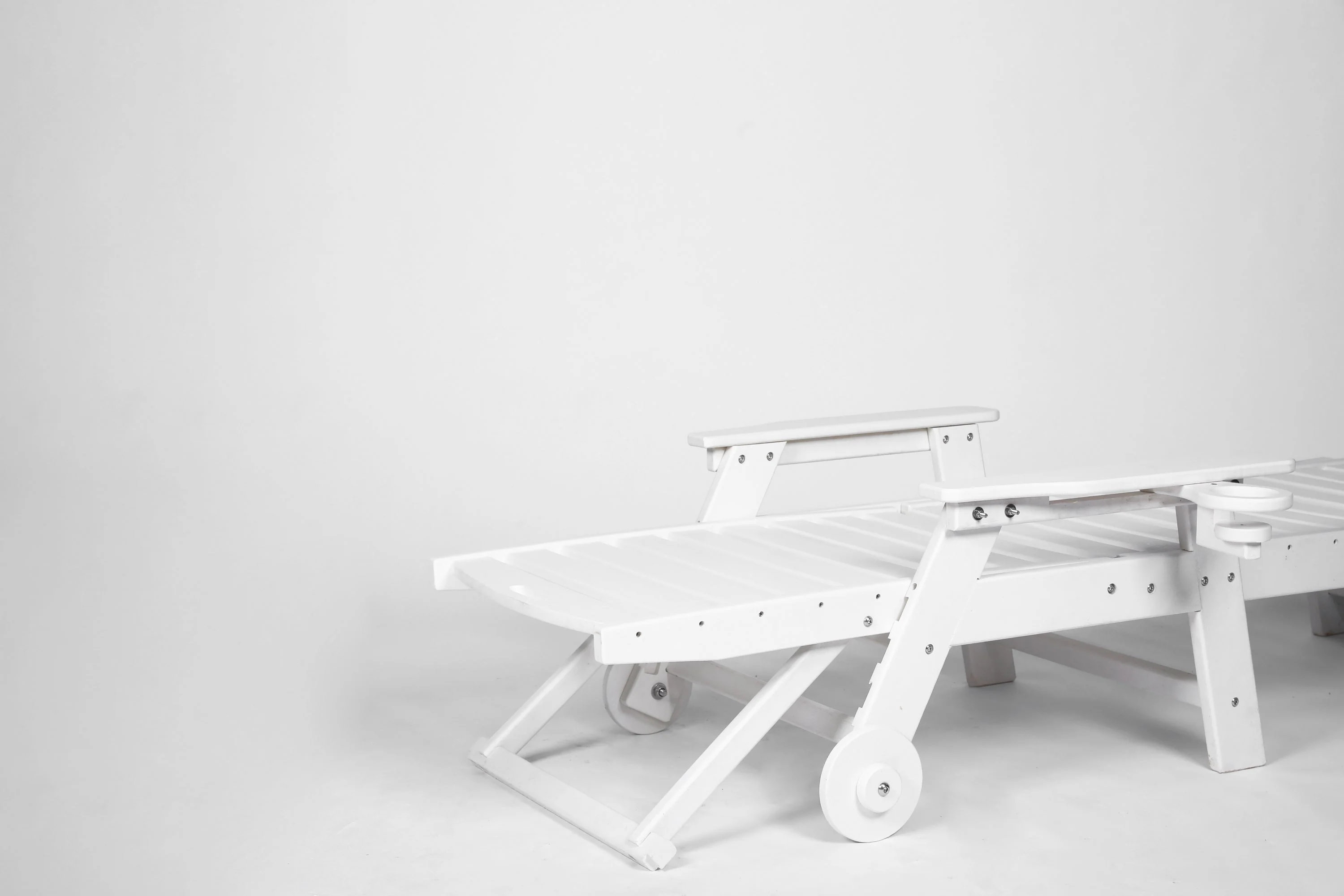 Lounge Chair Outdoor with Wood Texture, HDPE, Adjustable Backrest - Image 7