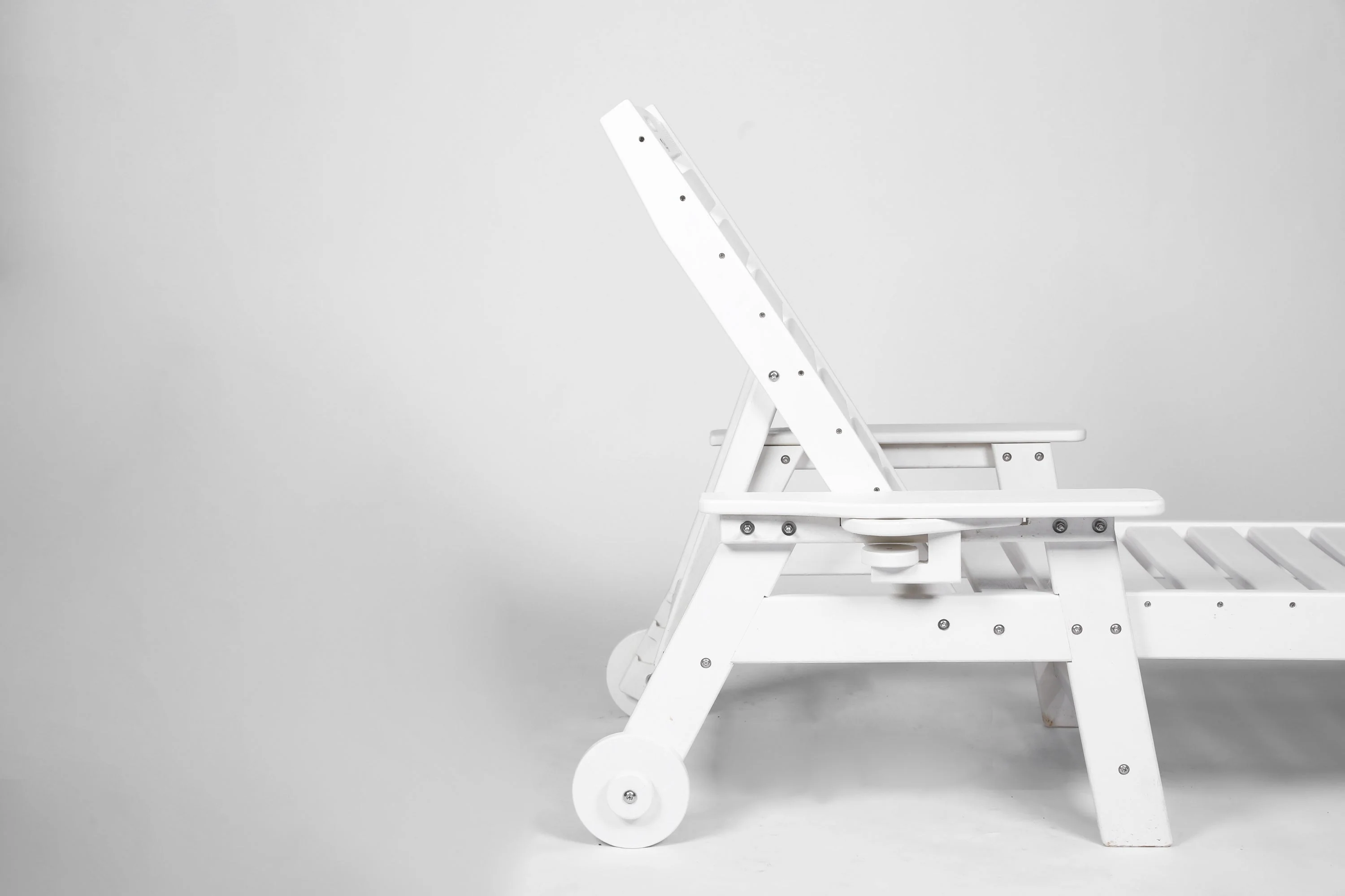Lounge Chair Outdoor with Wood Texture, HDPE, Adjustable Backrest - Image 8
