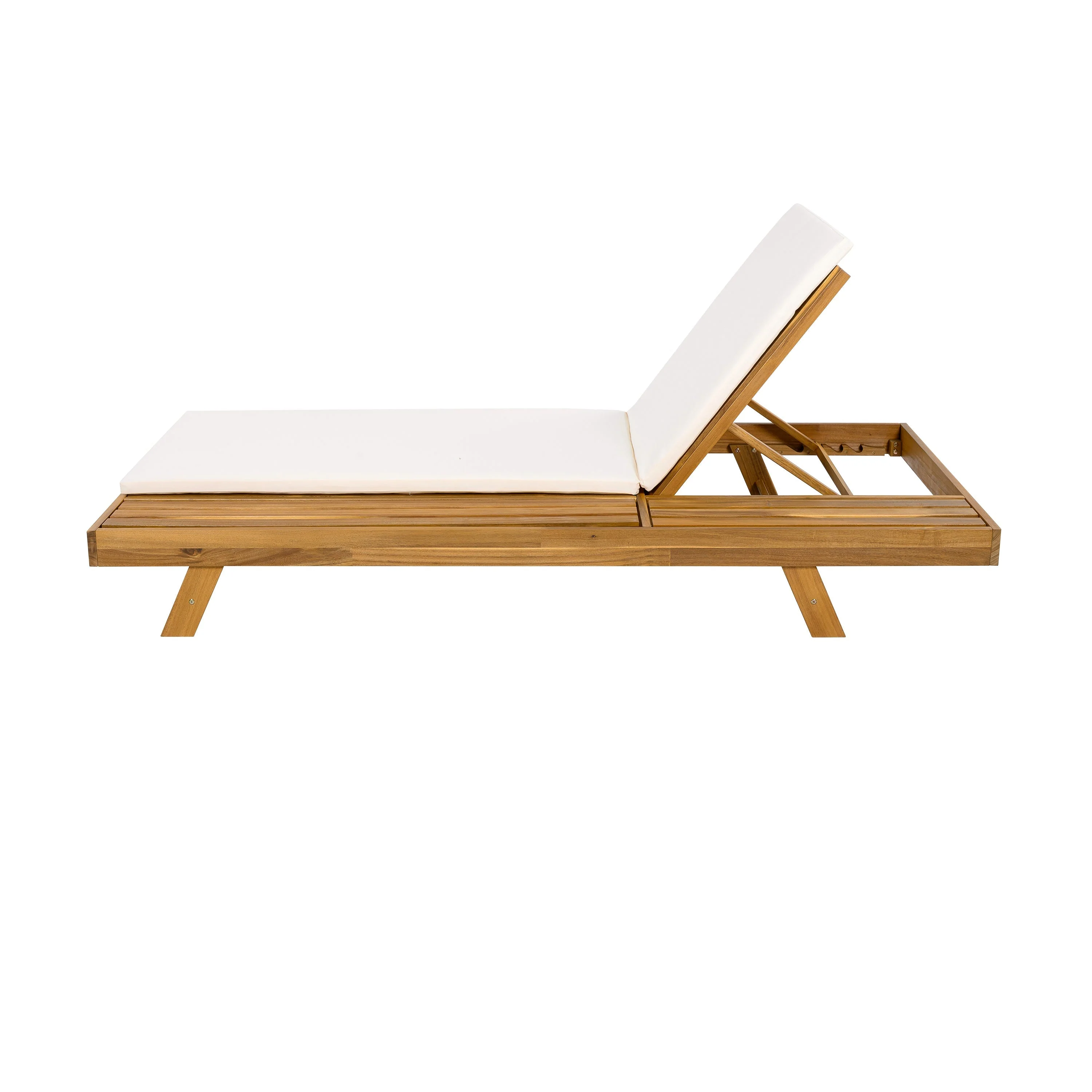 Lounge Chaise Set, Acacia Wood with Water-Resistant Cushions - Image 10