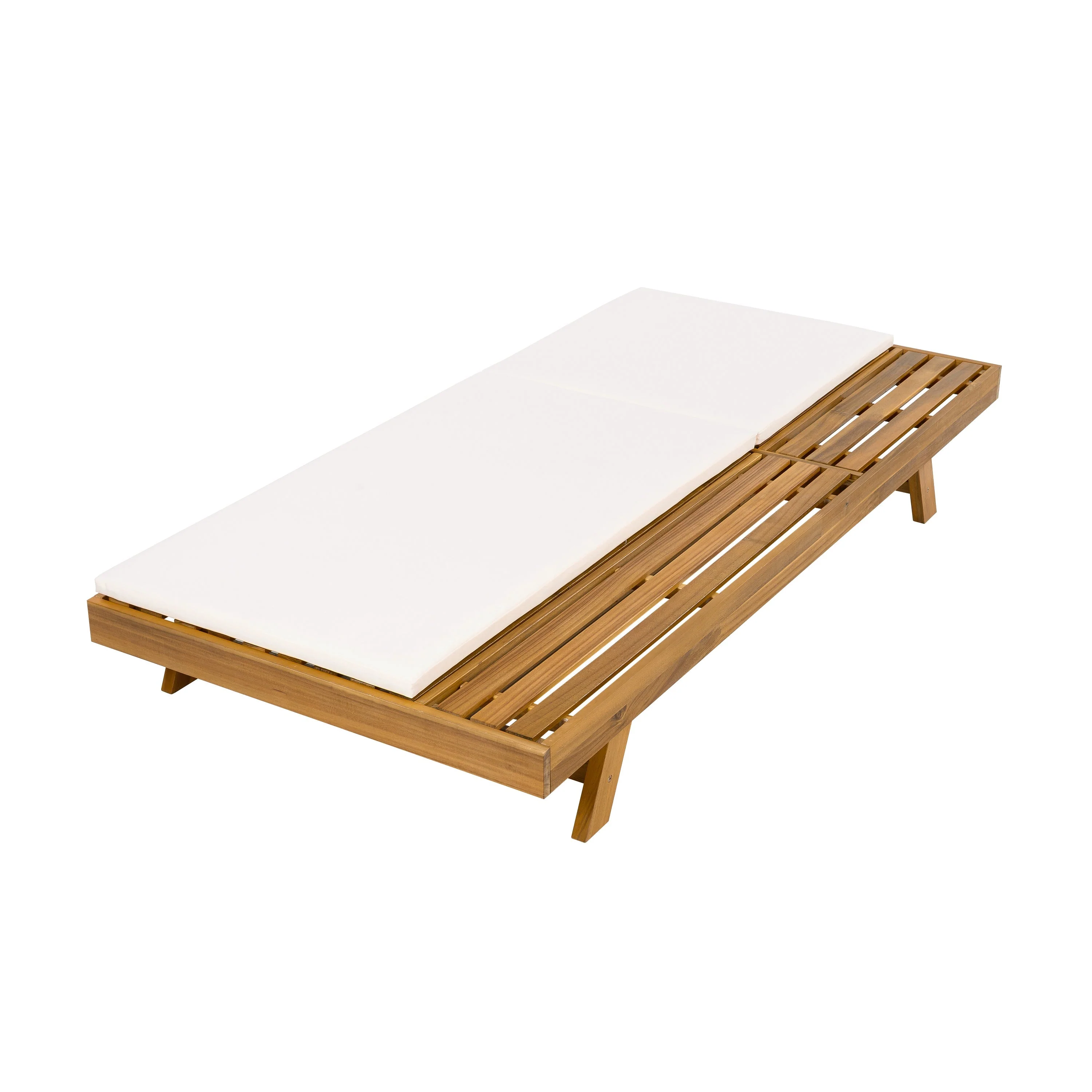 Lounge Chaise Set, Acacia Wood with Water-Resistant Cushions - Image 12