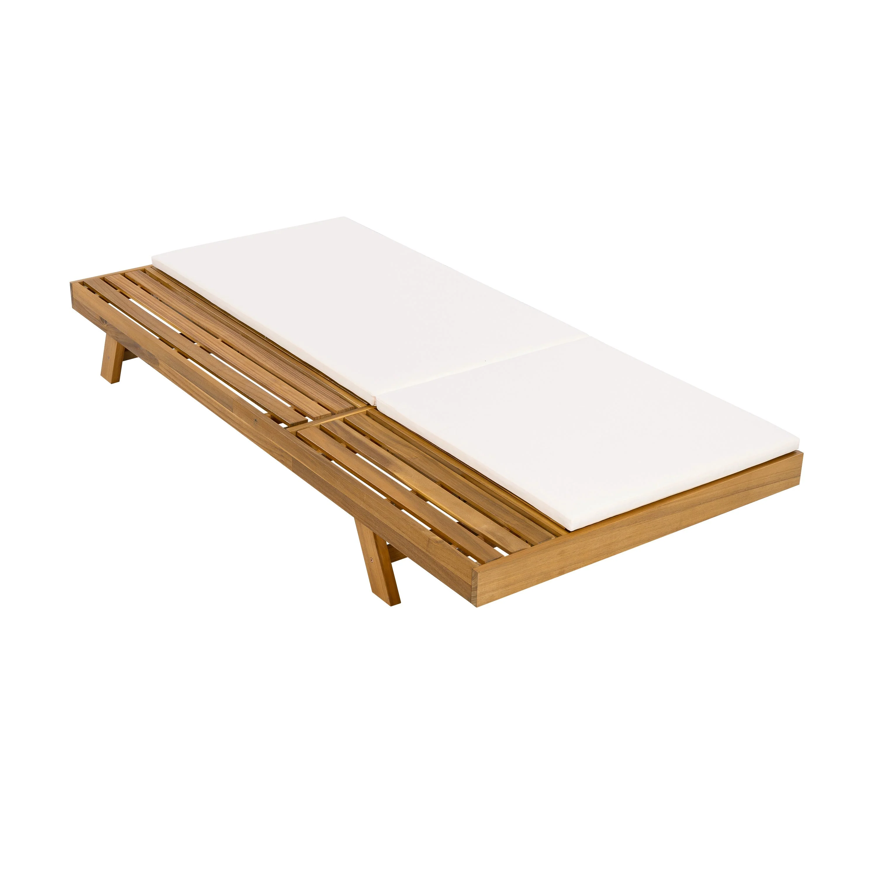 Lounge Chaise Set, Acacia Wood with Water-Resistant Cushions - Image 13