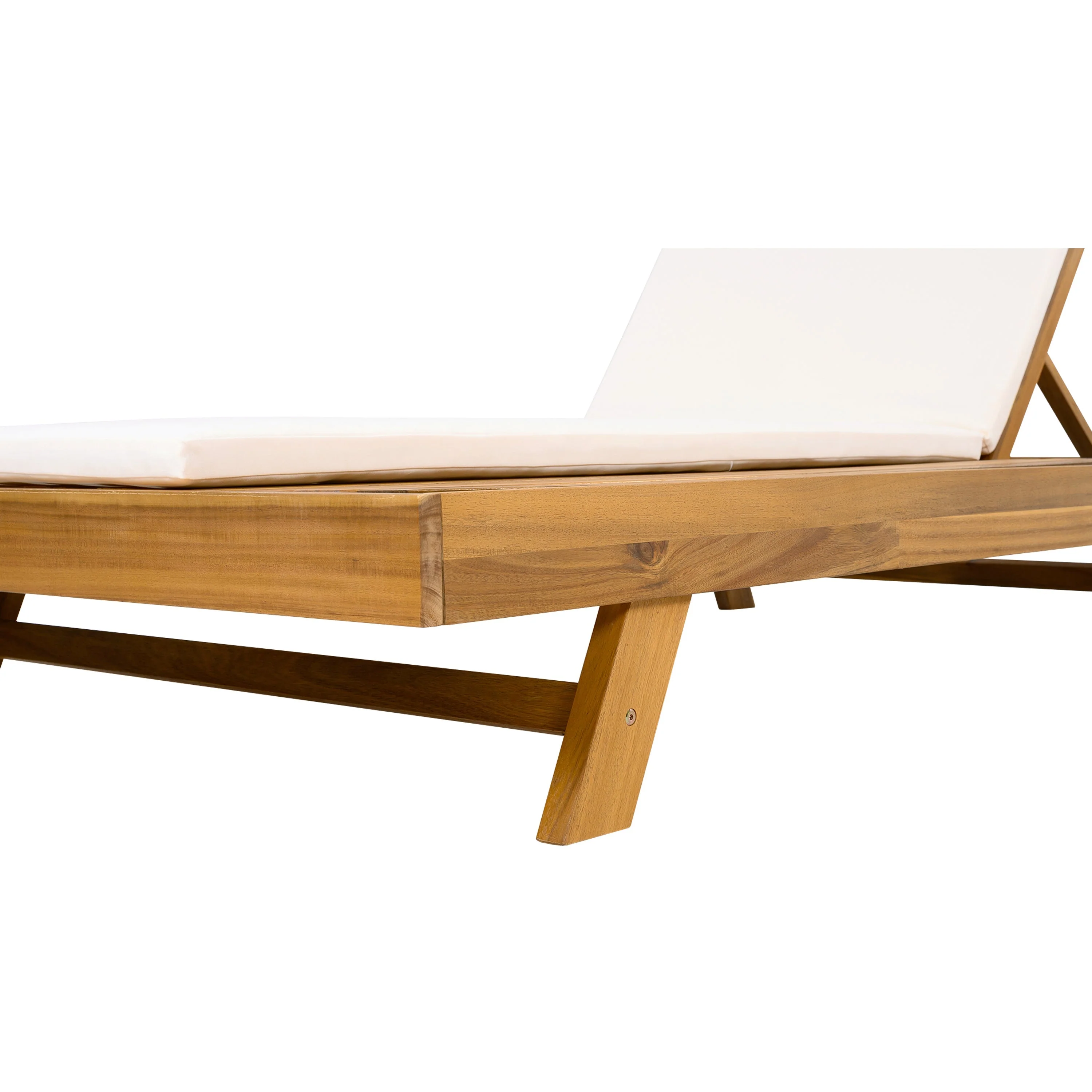 Lounge Chaise Set, Acacia Wood with Water-Resistant Cushions - Image 9