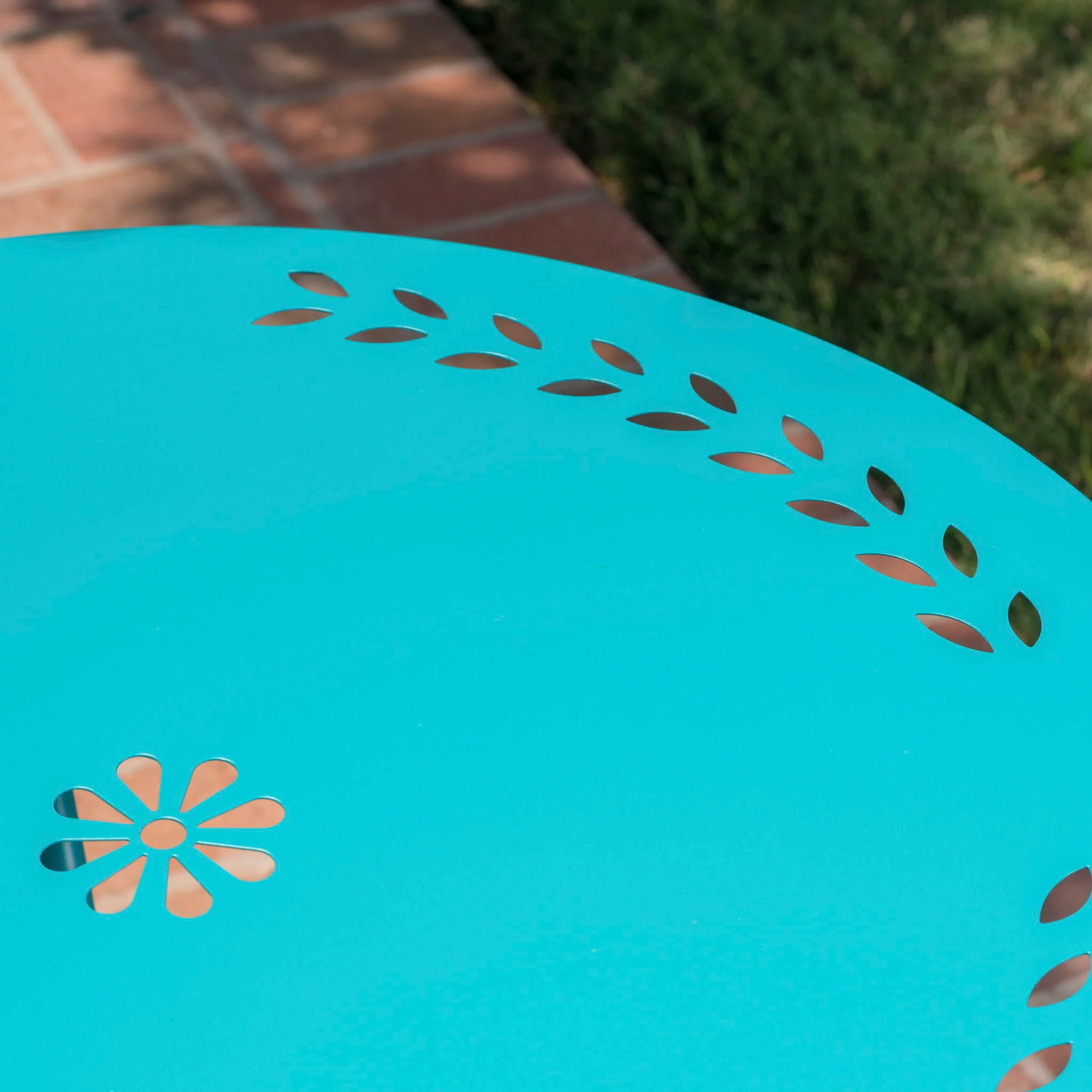Lourdes - 3 Piece Metal Set - Teal - Image 3