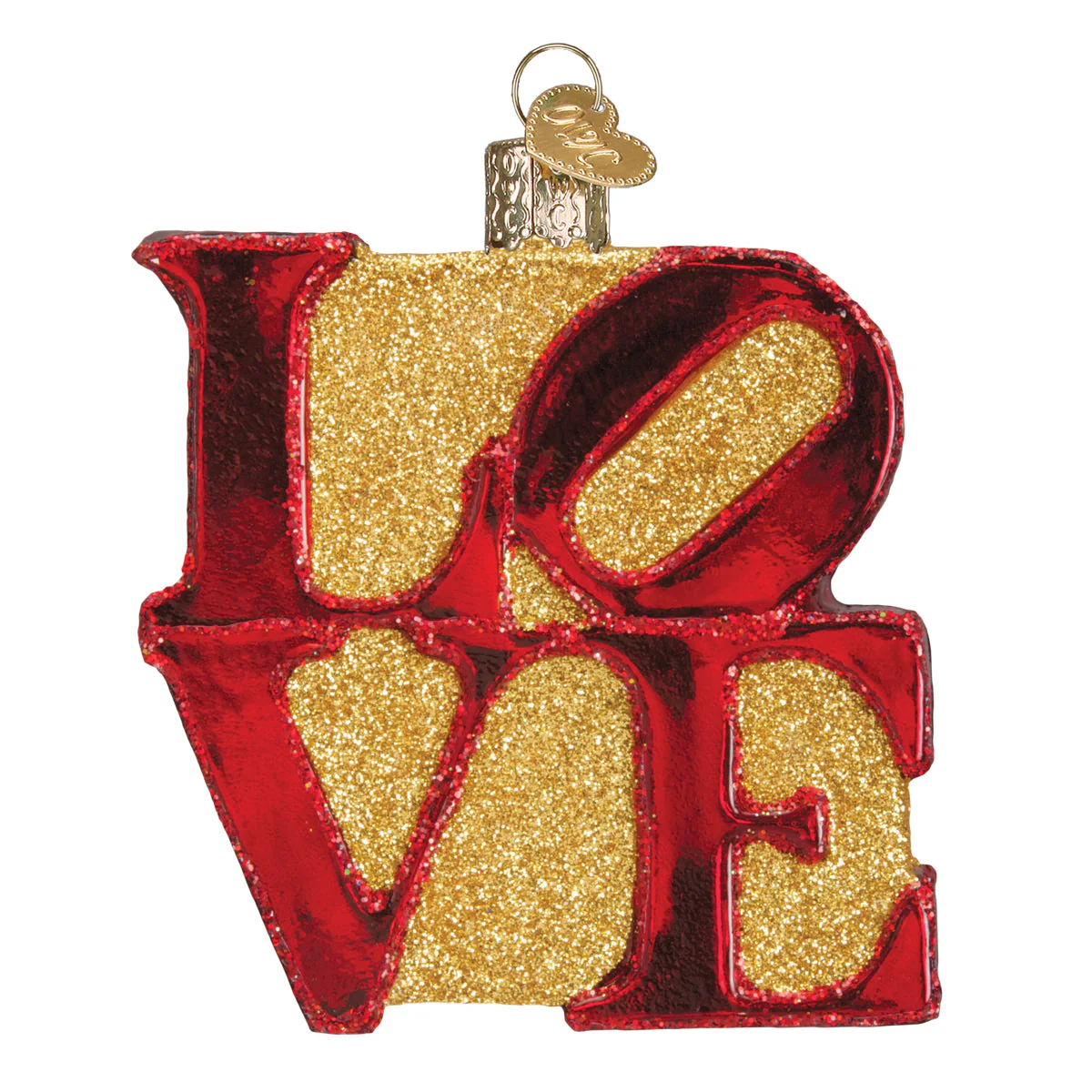 Love Ornament Mouth-Blown Glass 3.5 x 3 x 0.75 - Image 3