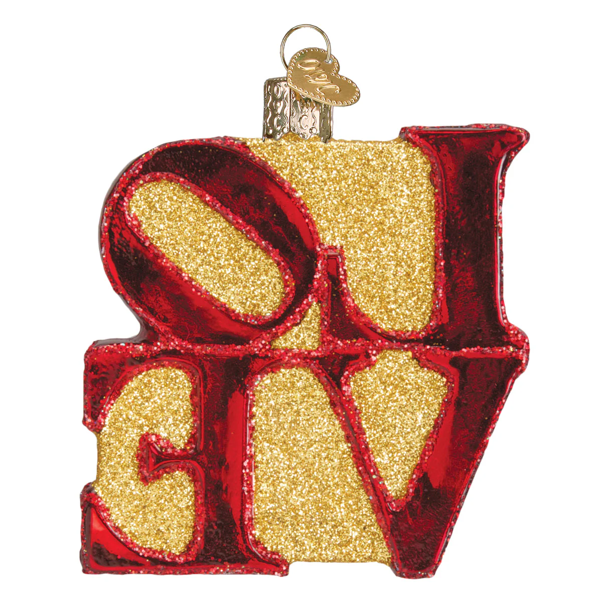 Love Ornament Mouth-Blown Glass 3.5 x 3 x 0.75 - Image 4