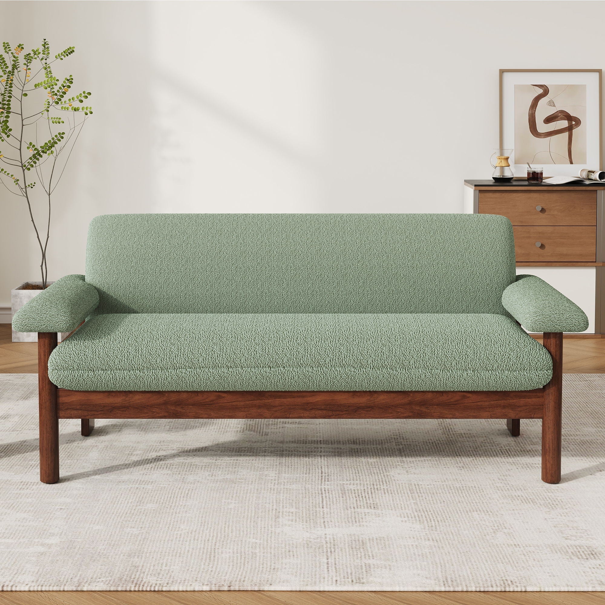 Loveseat Sofa 2 Seater Couch with Armrest Pillows - Image 5