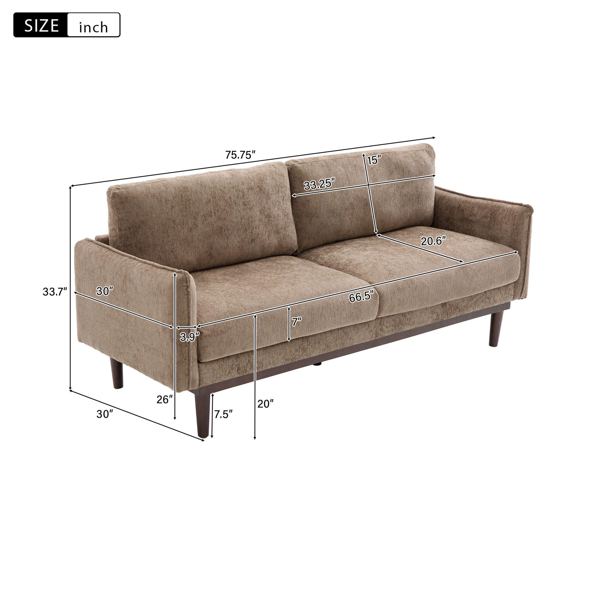 Loveseat Sofa With Spacious Seating - Image 3