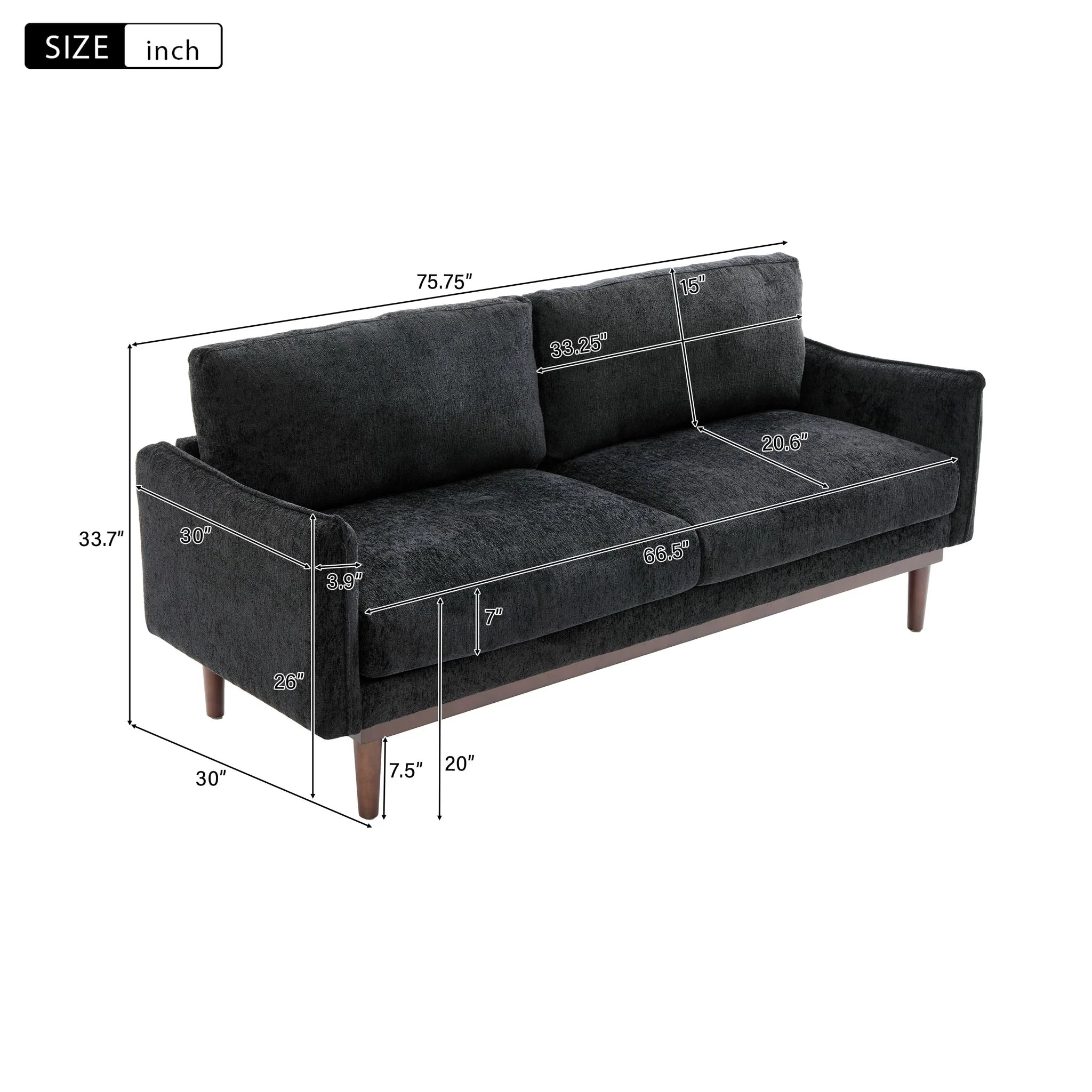 Loveseat Sofa With Spacious Seating - Image 8