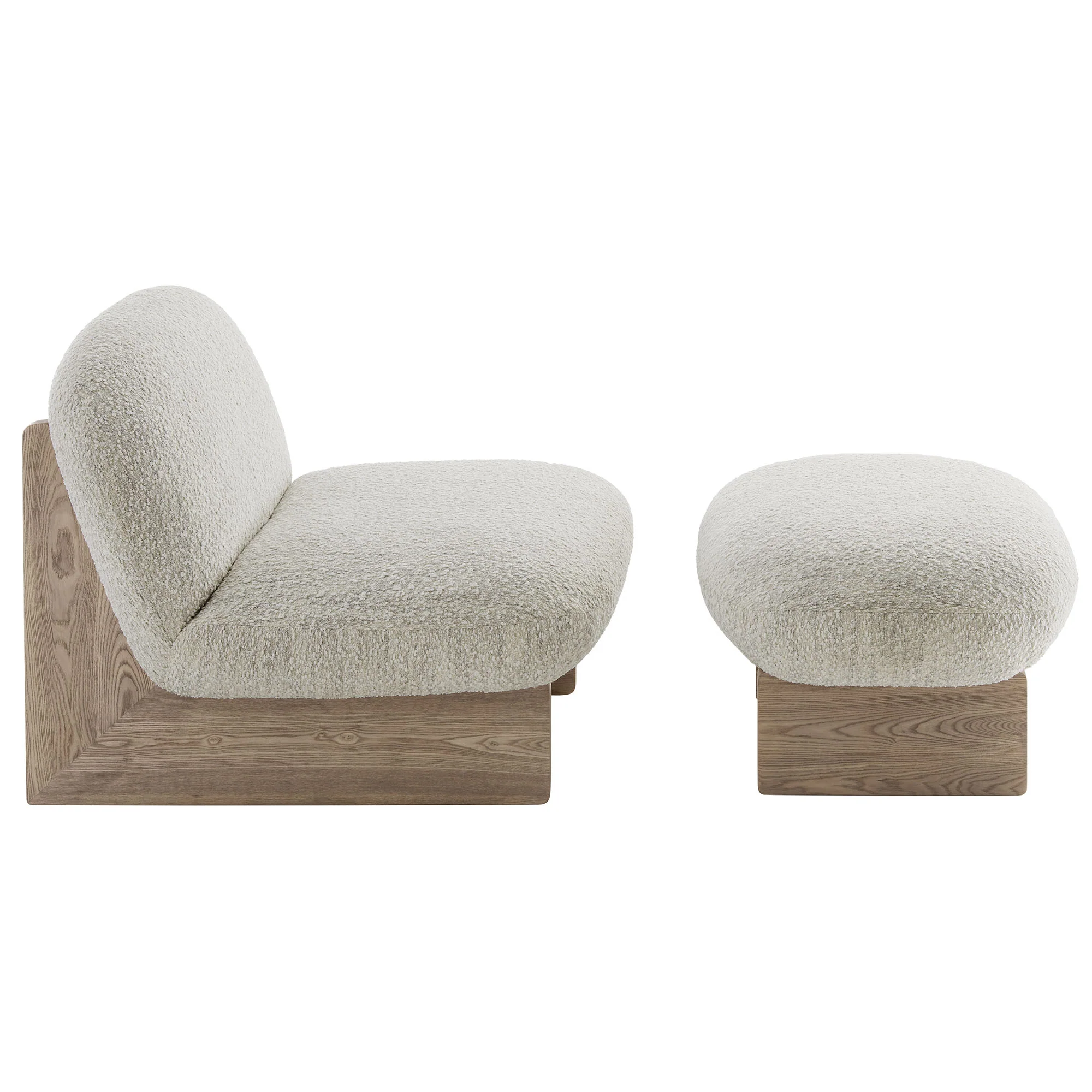 Loyal Boucle Fabric Accent Chair and Ottoman Set by Modway - Image 10