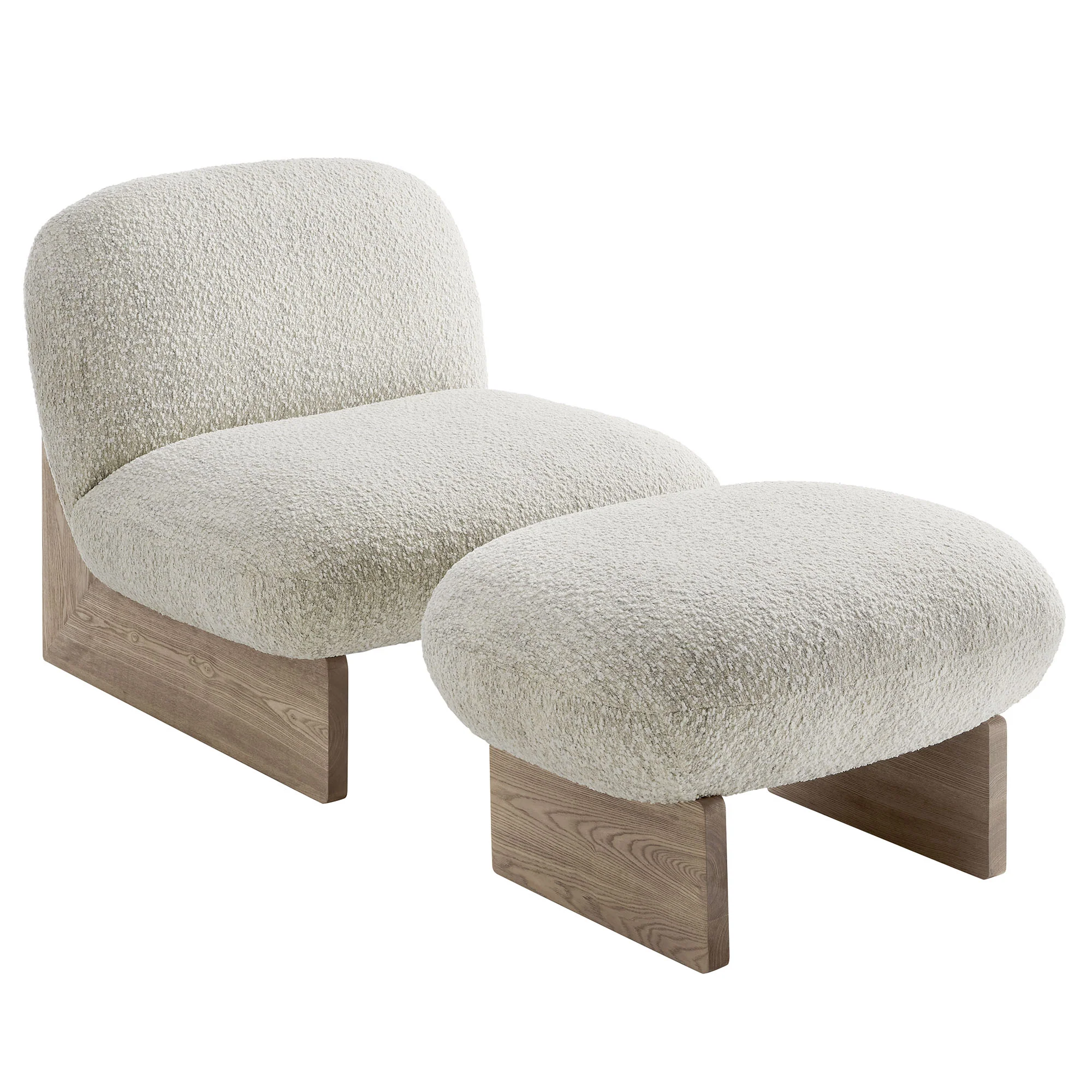 Loyal Boucle Fabric Accent Chair and Ottoman Set by Modway - Image 14